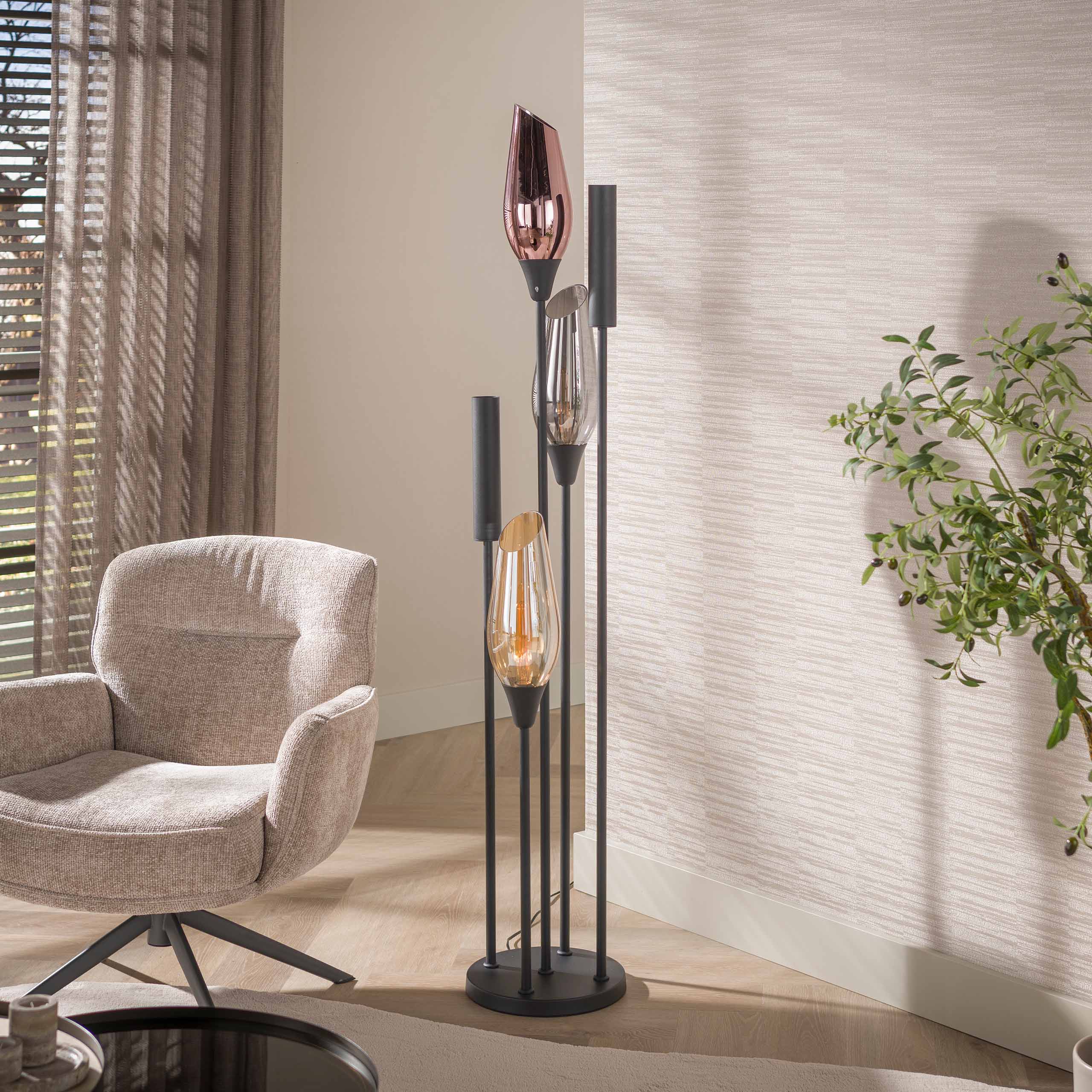 Vloerlamp Cocoon 5-lichts / Zwart - Zijlstra