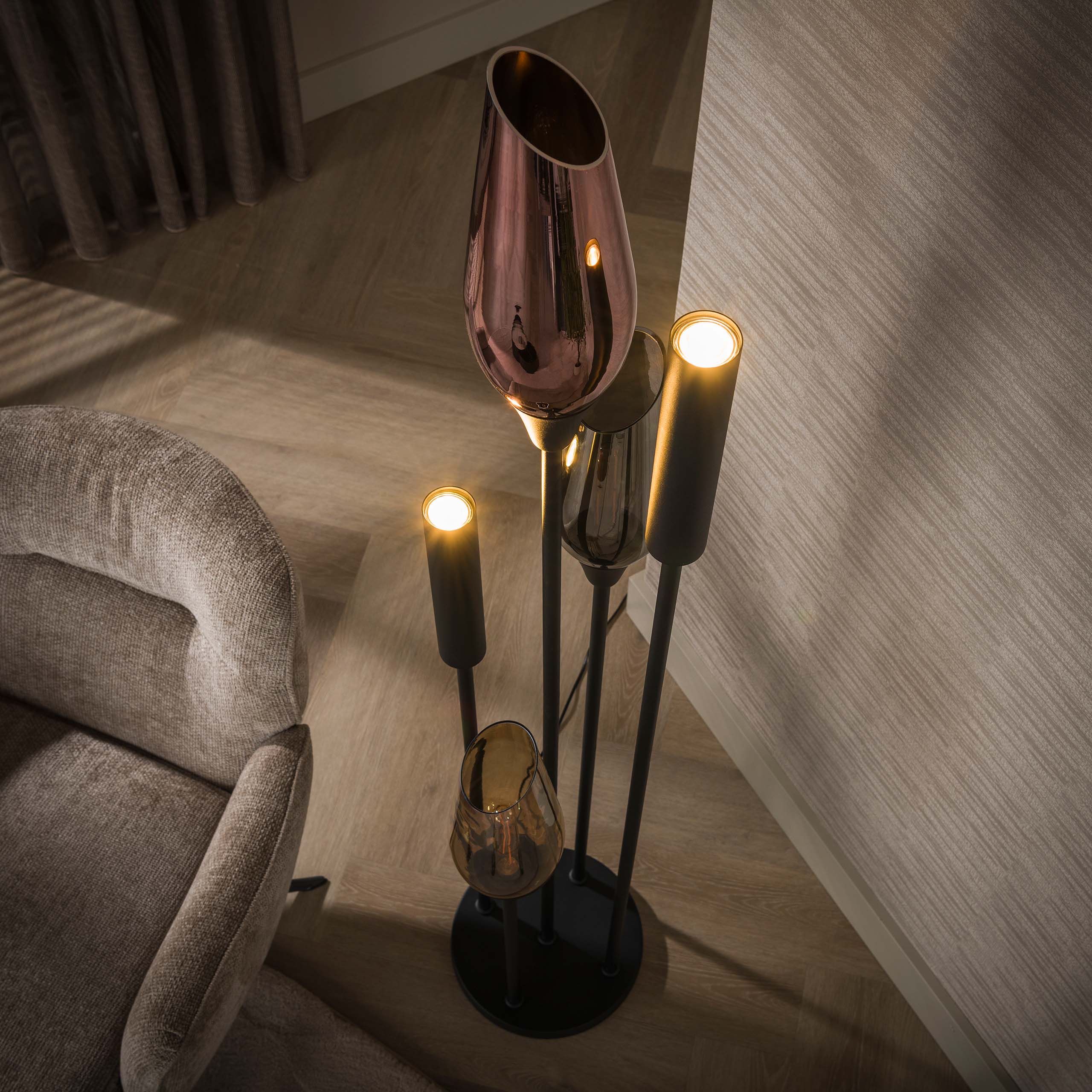 Vloerlamp Cocoon 5-lichts / Zwart - Zijlstra