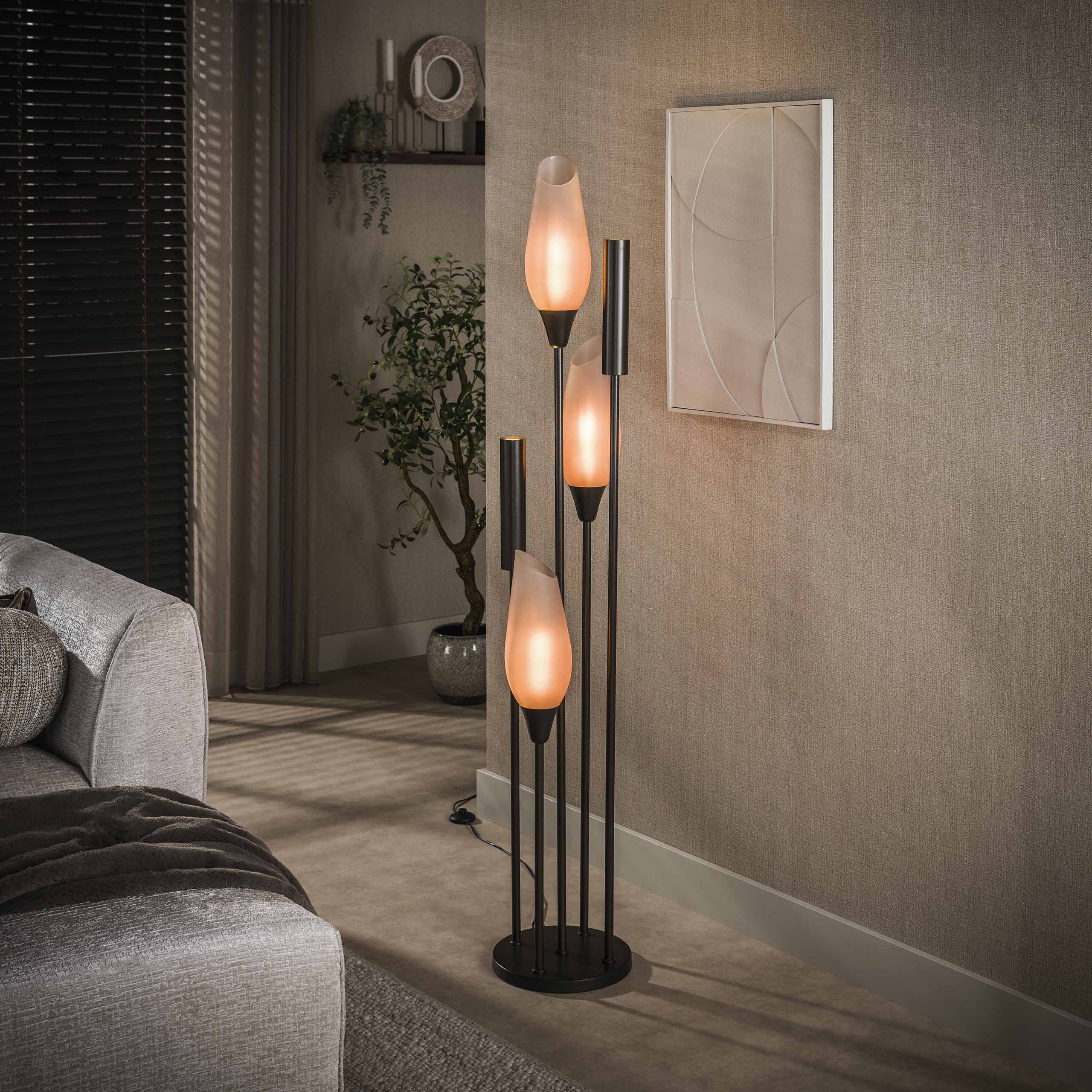 Stehleuchte Cocoon 5-flammig / Sienna braun-frosted - Zijlstra