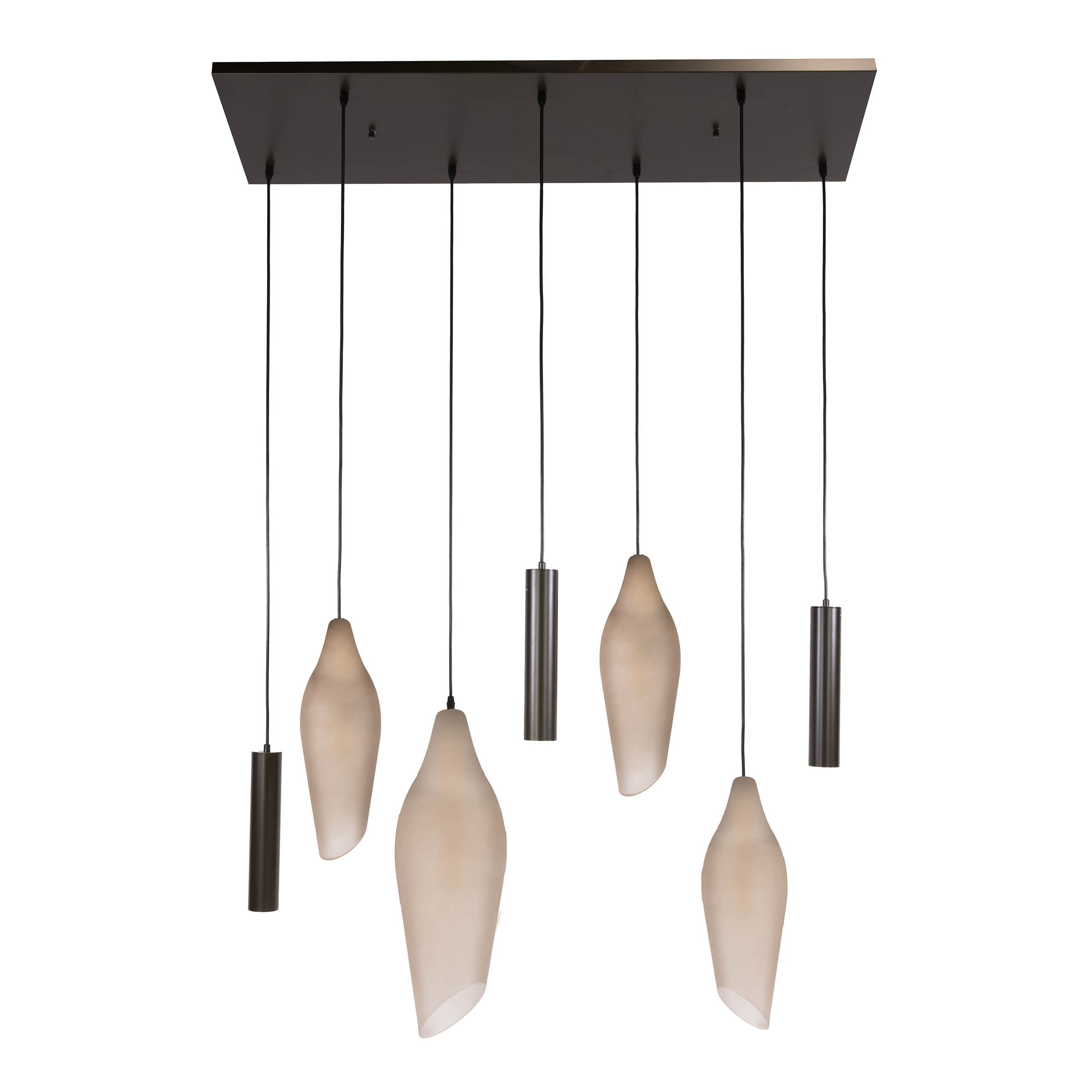 Pendelleuchte Cocoon pendel 4+3-flammig in Sienna Braun satiniert (Sienna Braun-frosted) - Emmo Design