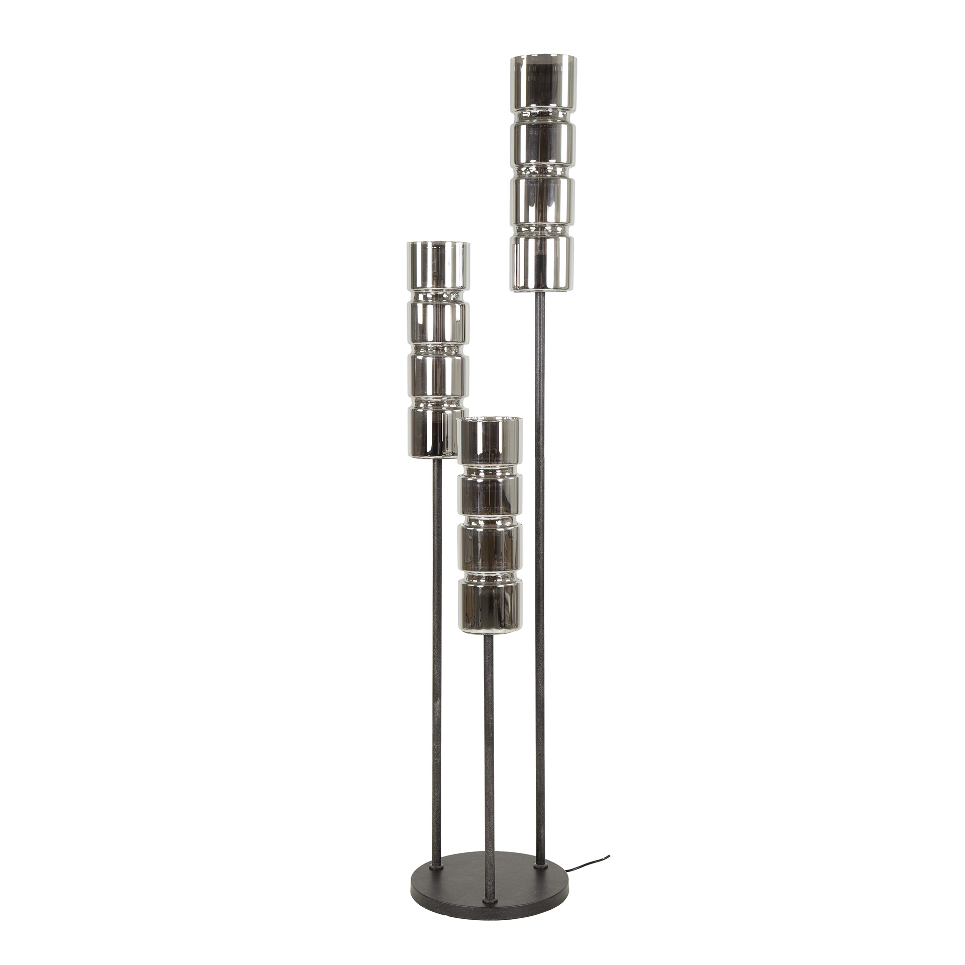 Cylinder Glass Floor Lamp tiered 3-light / Artic Black - Zijlstra