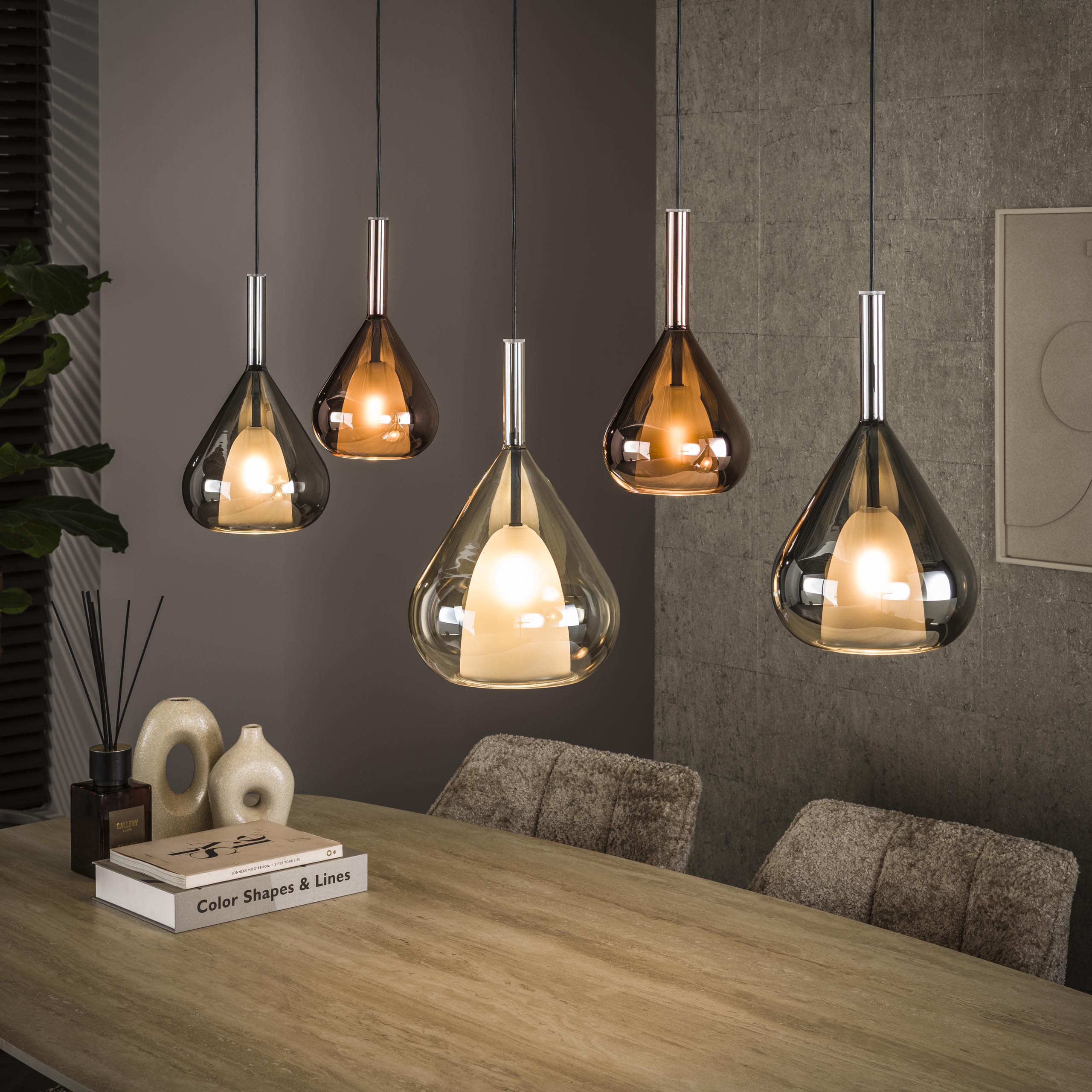 Hanglamp Wings 5-lichts / Zwart - Zijlstra