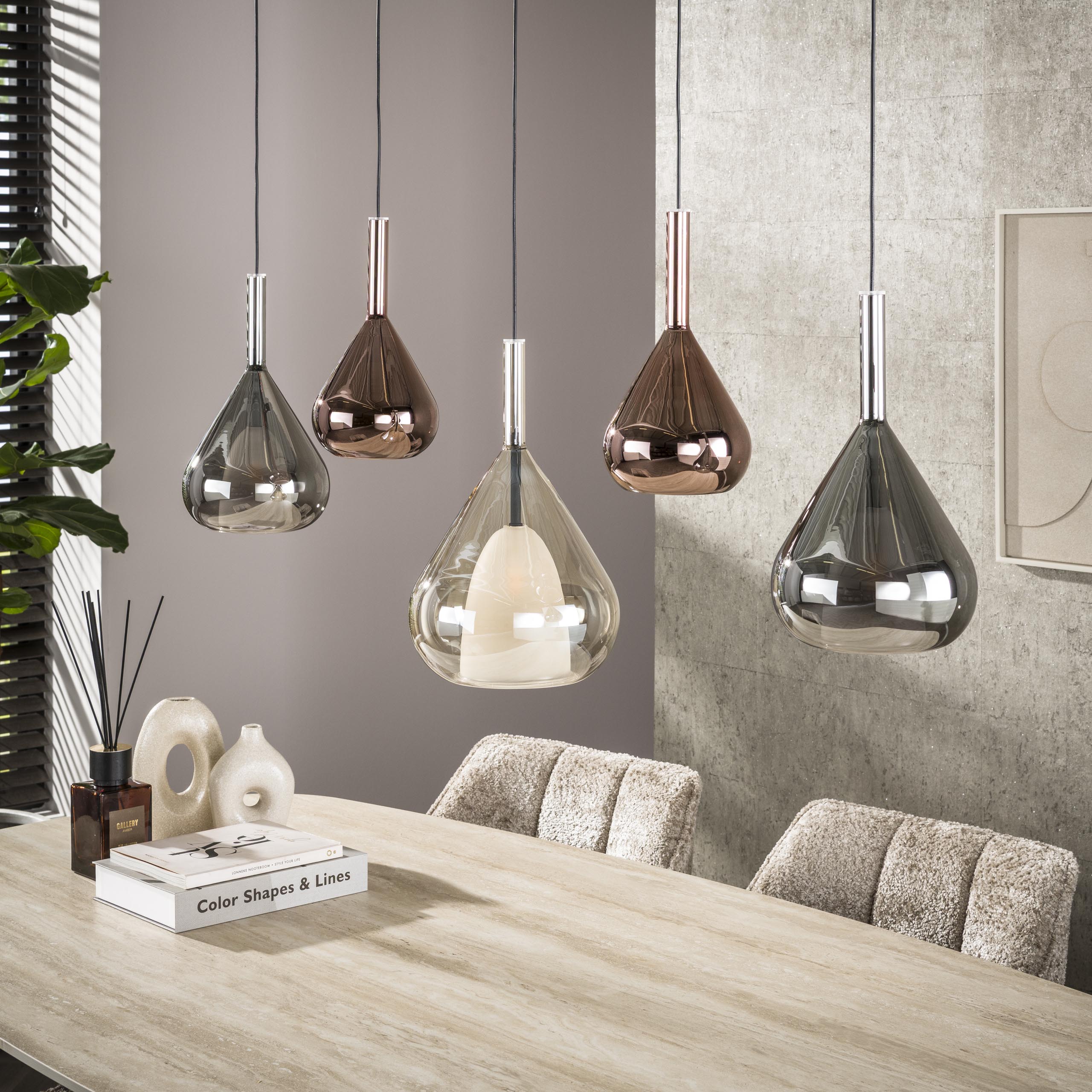 Hanglamp Wings 5-lichts / Zwart - Zijlstra
