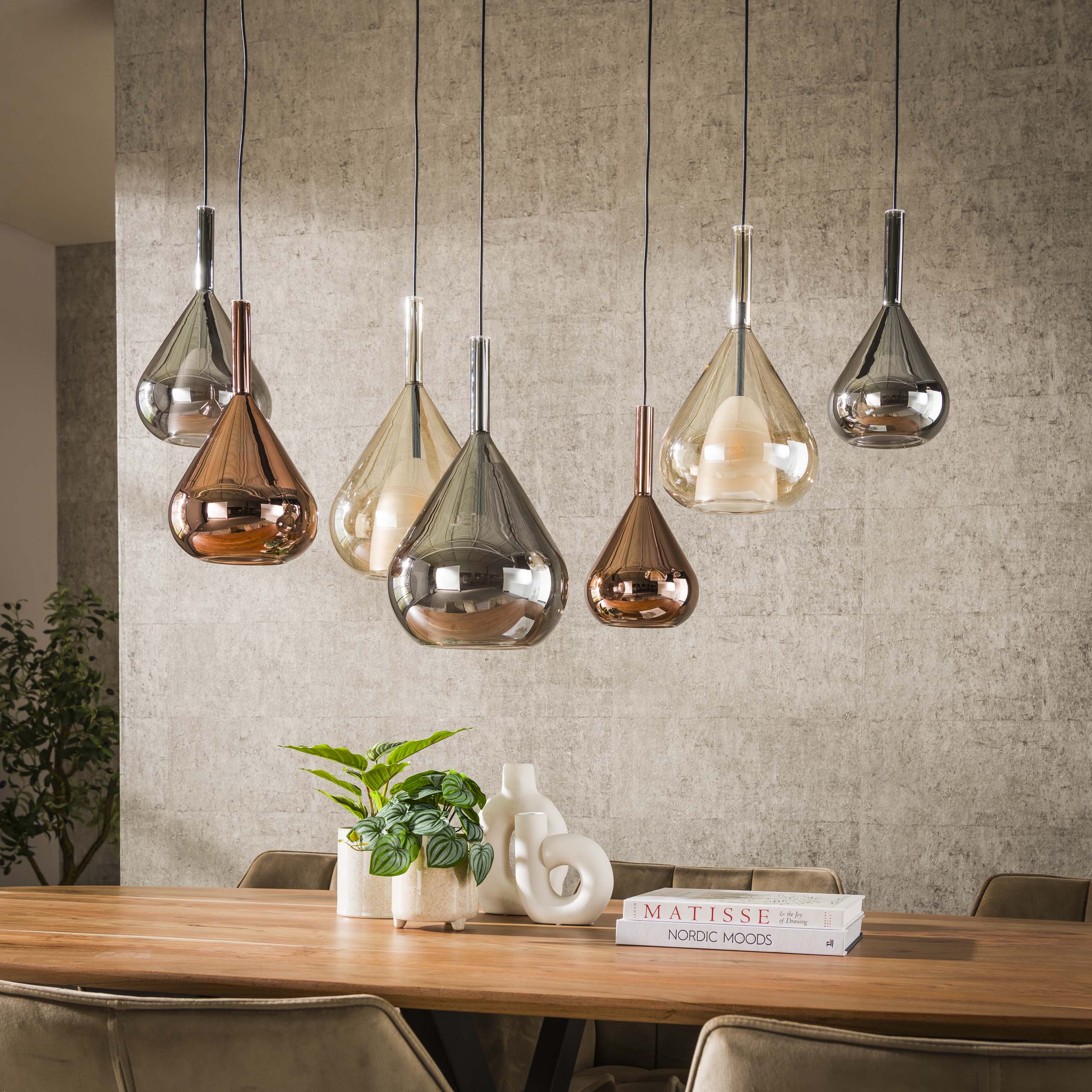 Hanglamp Wings 4+3-lichts / Zwart - Zijlstra