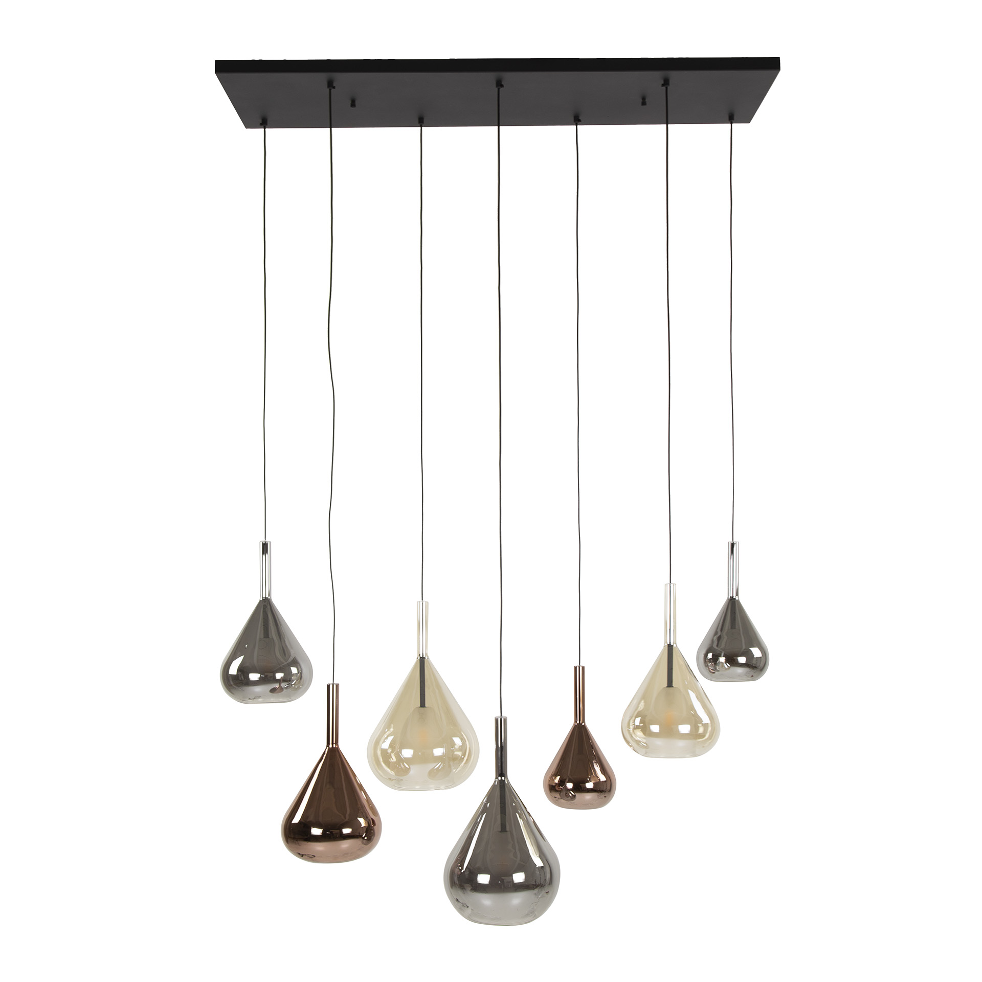 Hanglamp Wings 4+3-lichts / Zwart - Zijlstra
