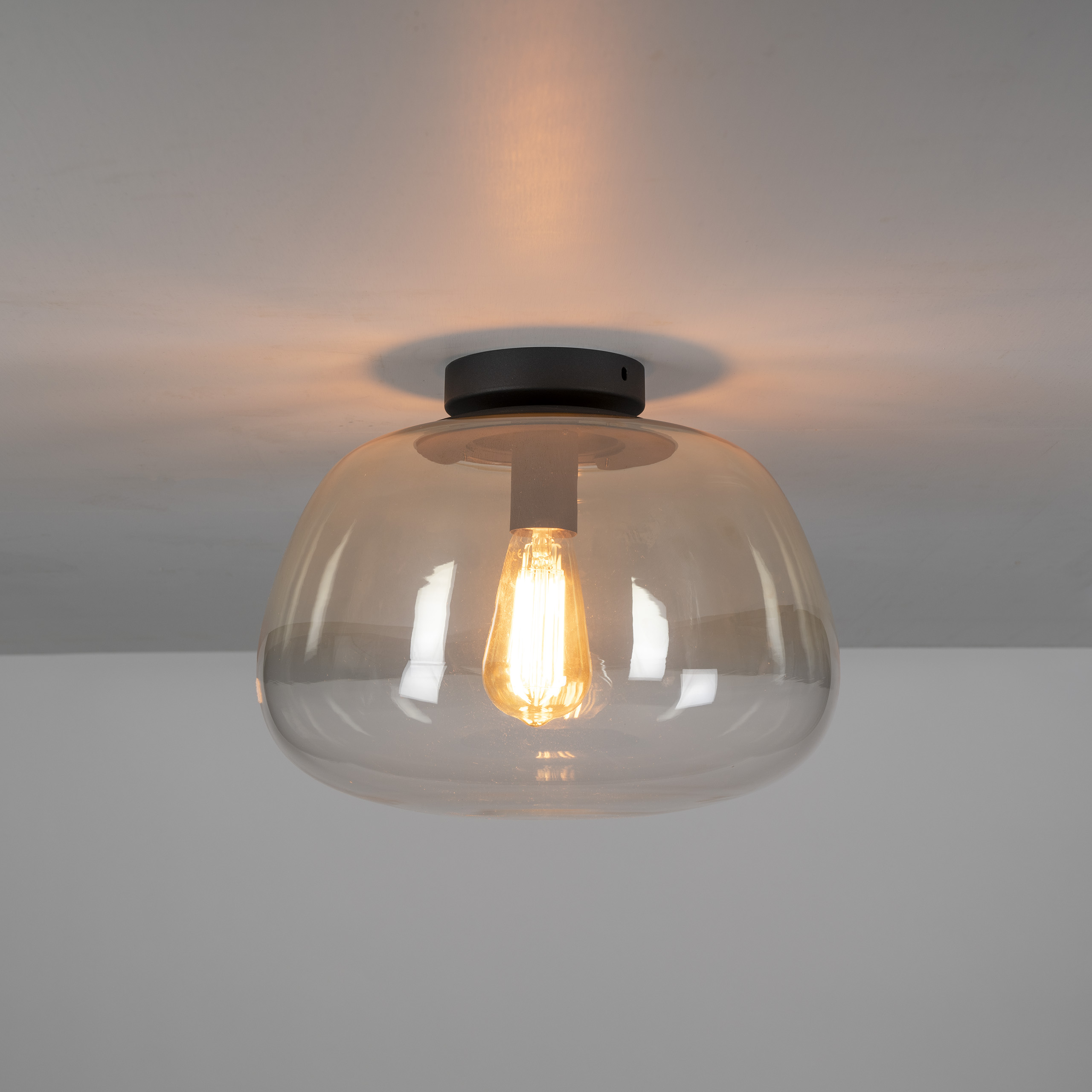 Deckenleuchte Pulse Shaded 1-flammig / Amberglas - Zijlstra