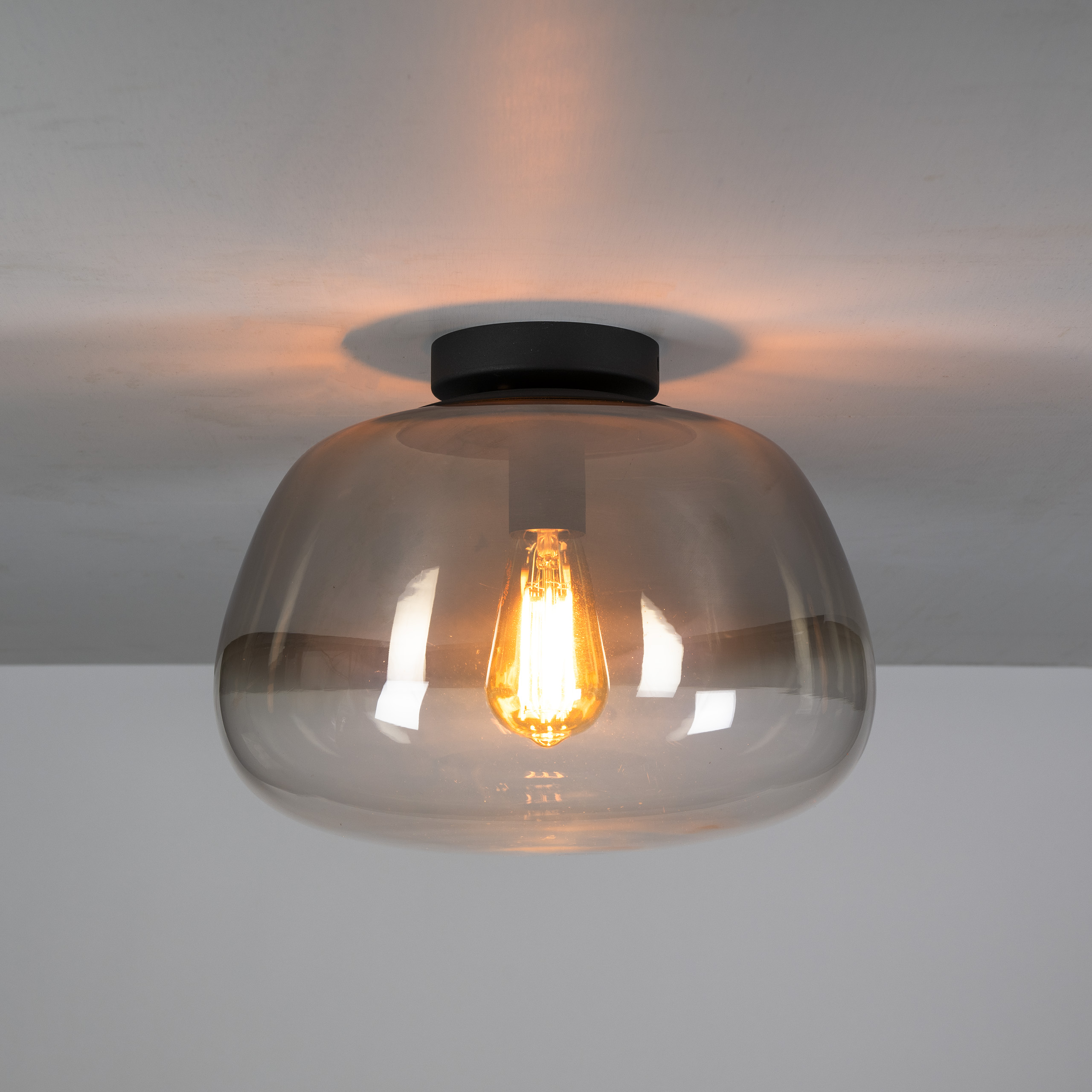 Deckenleuchte Pulse Shaded 1-flammig / Smoke grey Glas - Zijlstra