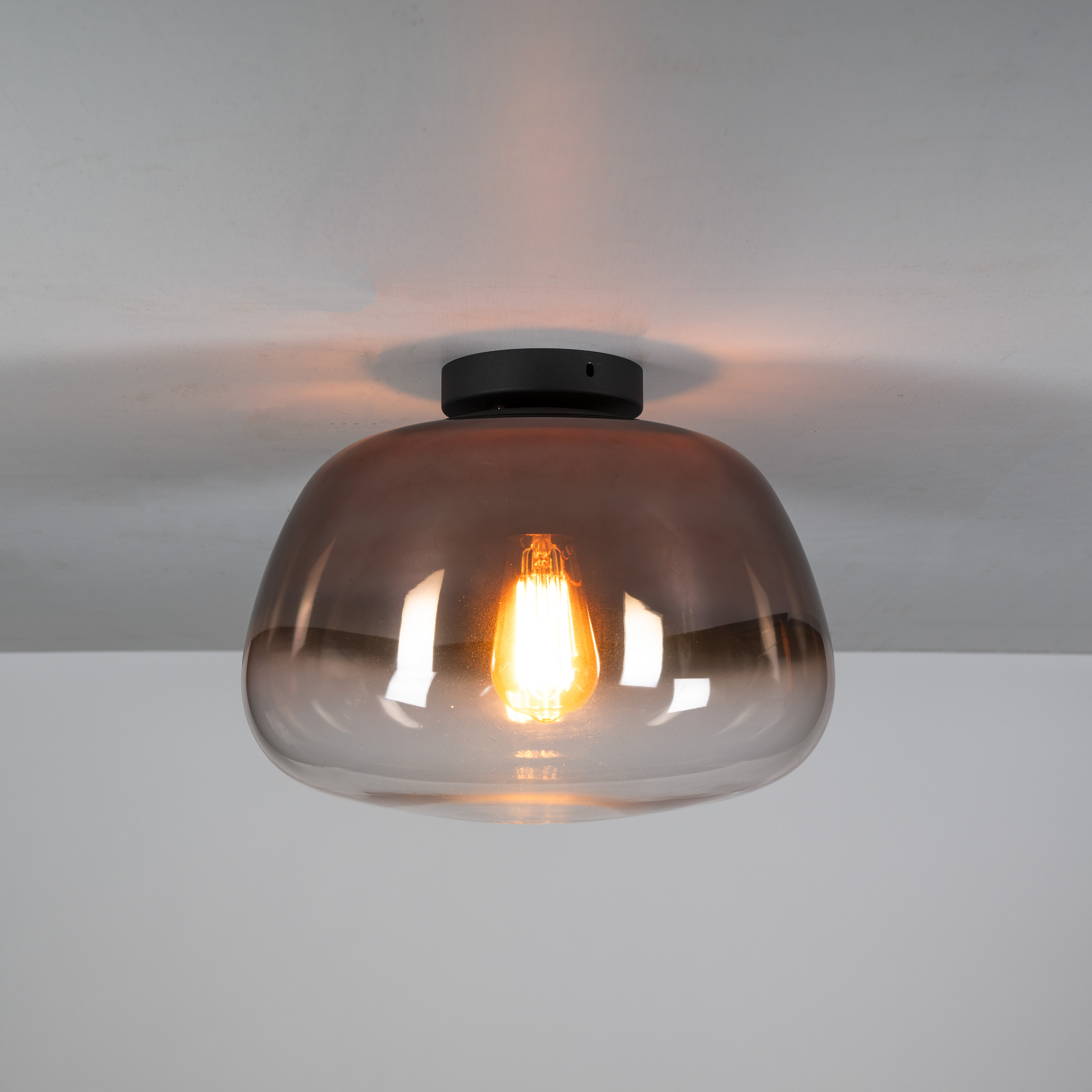 Deckenleuchte Pulse Shaded 1-flammig / Kupfer Glas - Zijlstra