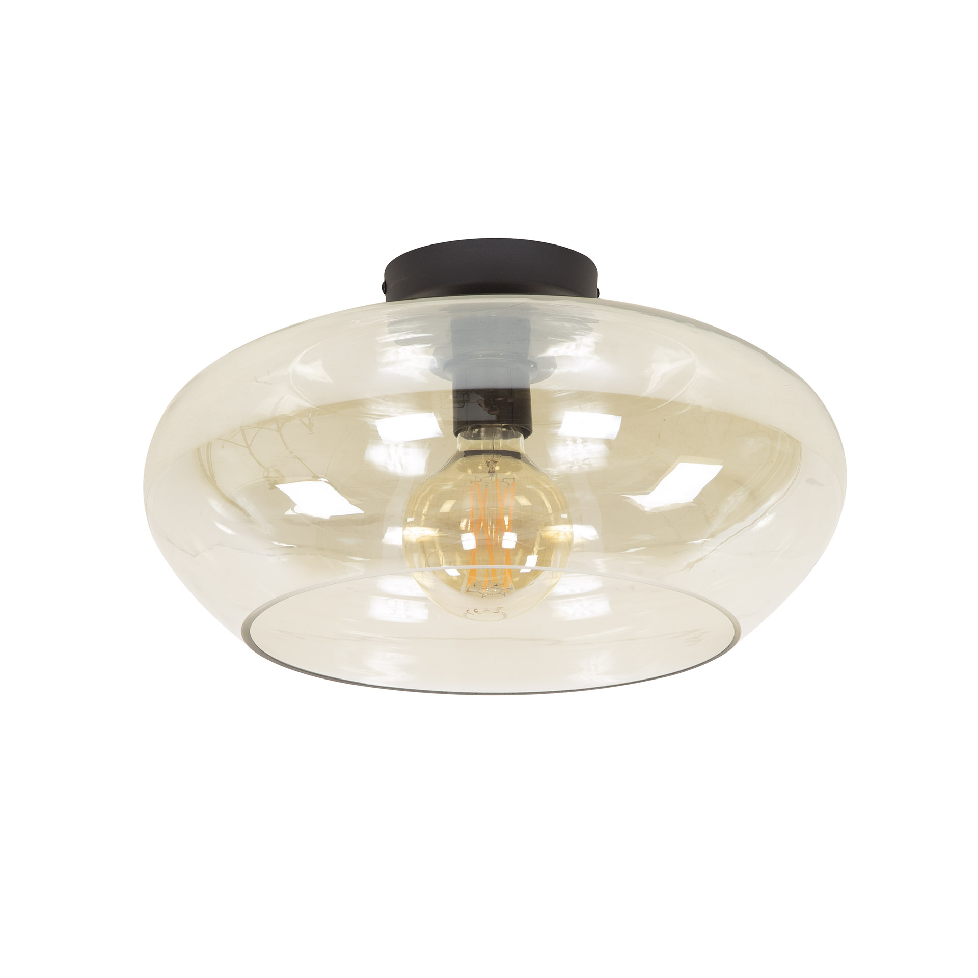 Plafondlamp Elevate 1-lichts / Amber glas - Zijlstra