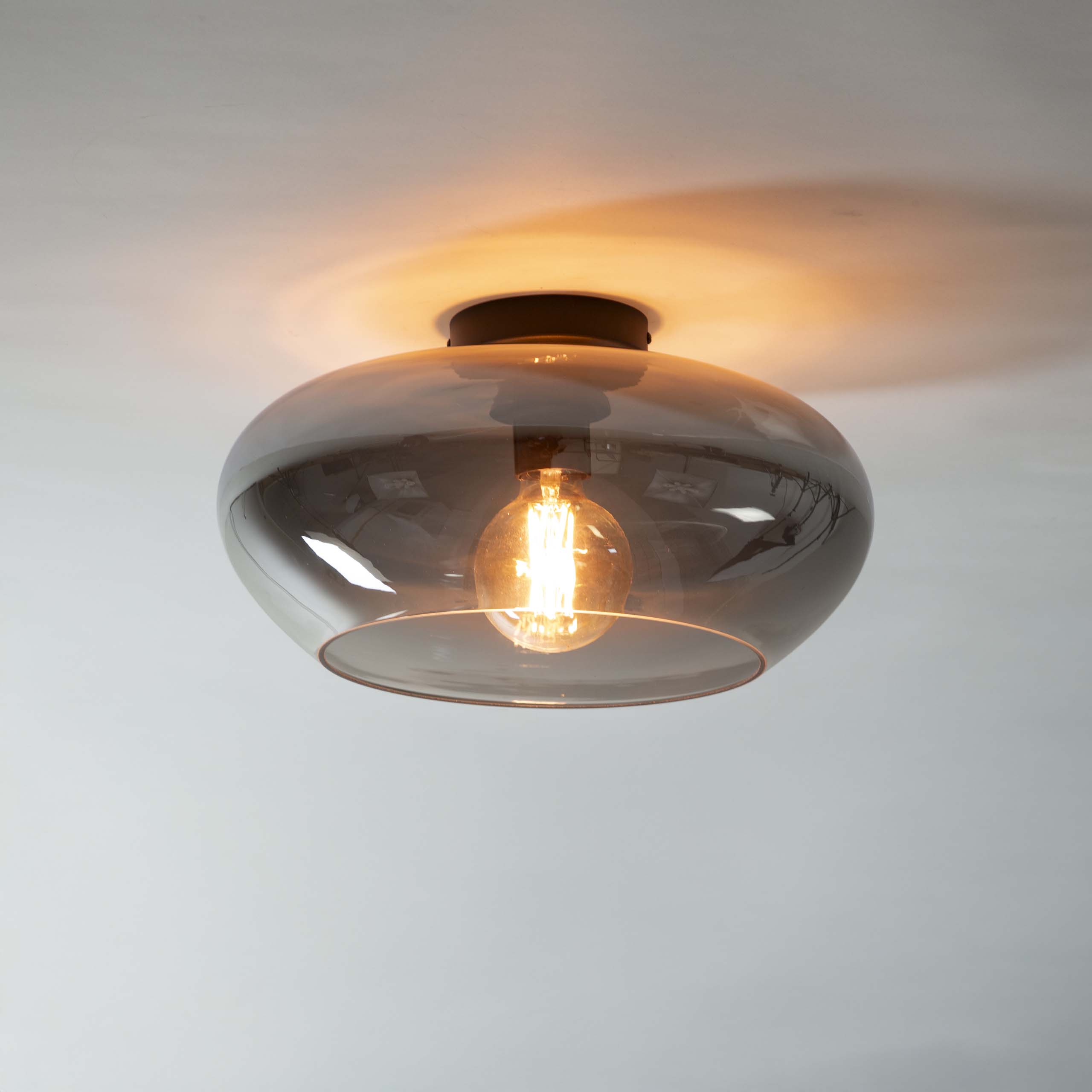 Deckenleuchte Elevate 1-flammig / Smoke grey Glas - Zijlstra