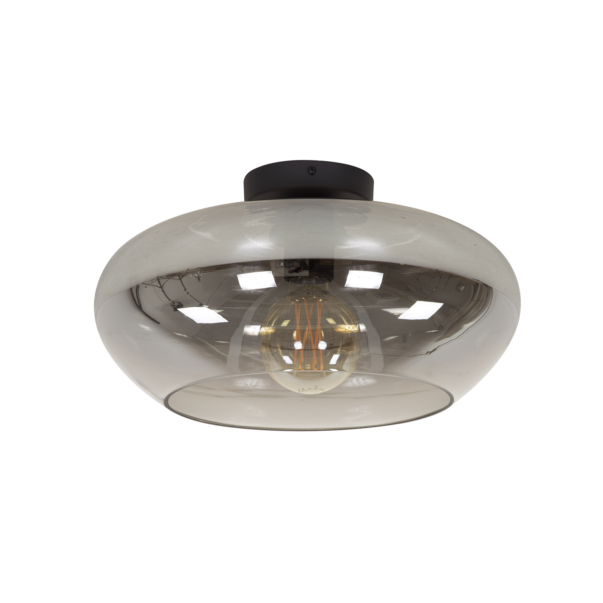Plafondlamp Elevate 1-lichts / Smoke grey glas - Zijlstra