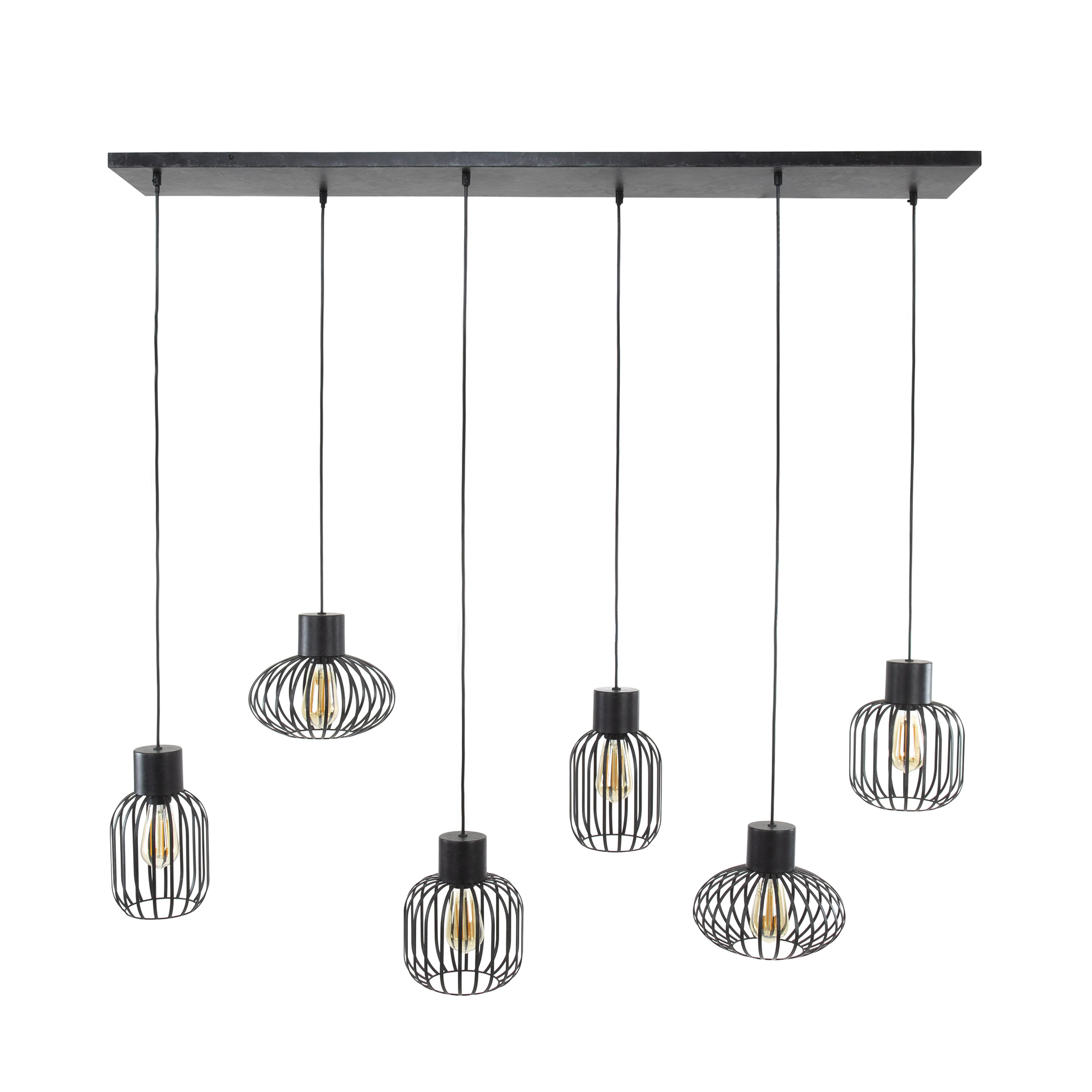 Pendelleuchte Mix Metal 3+3-flammig in Charcoal - Emmo Design
