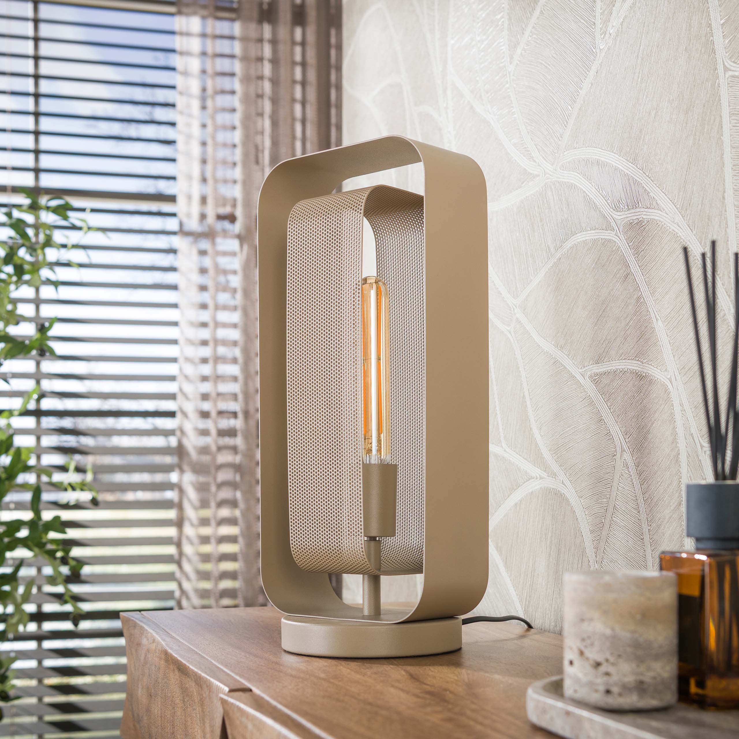 Tafellamp Mesh Rotate 1-lichts / Beige - Zijlstra