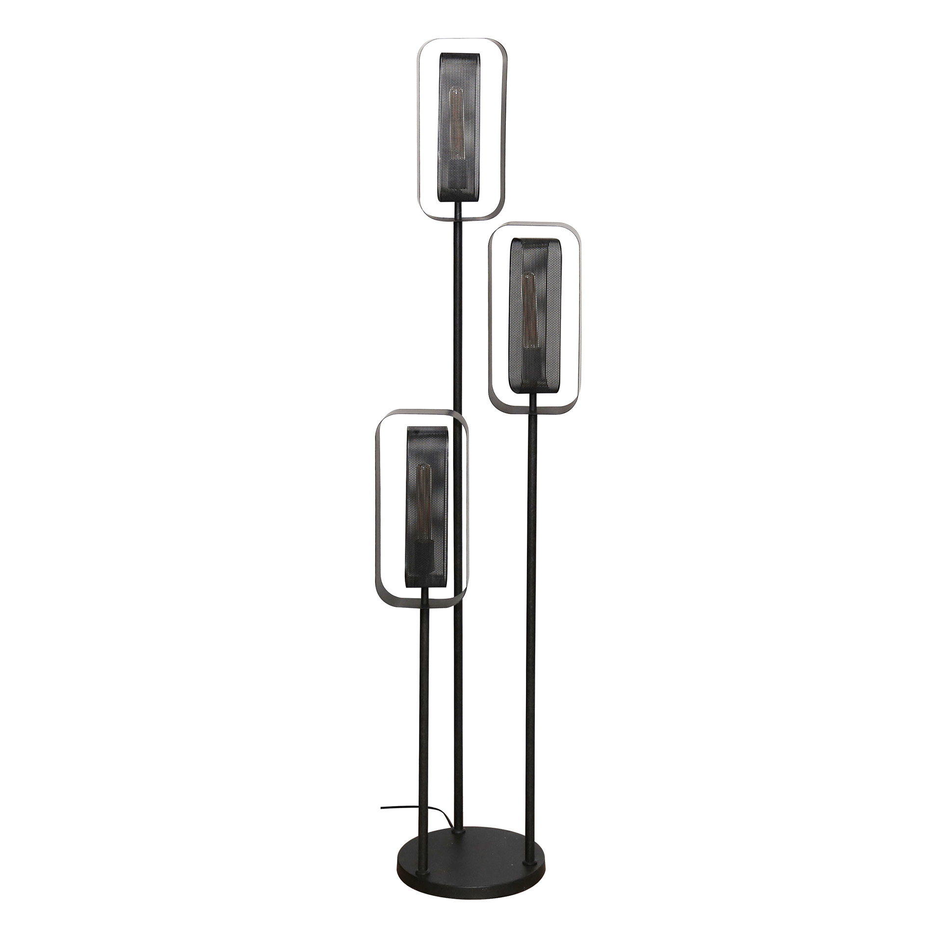 Floor Lamp Mesh Rotate tiered 3-light / Artic black - Zijlstra
