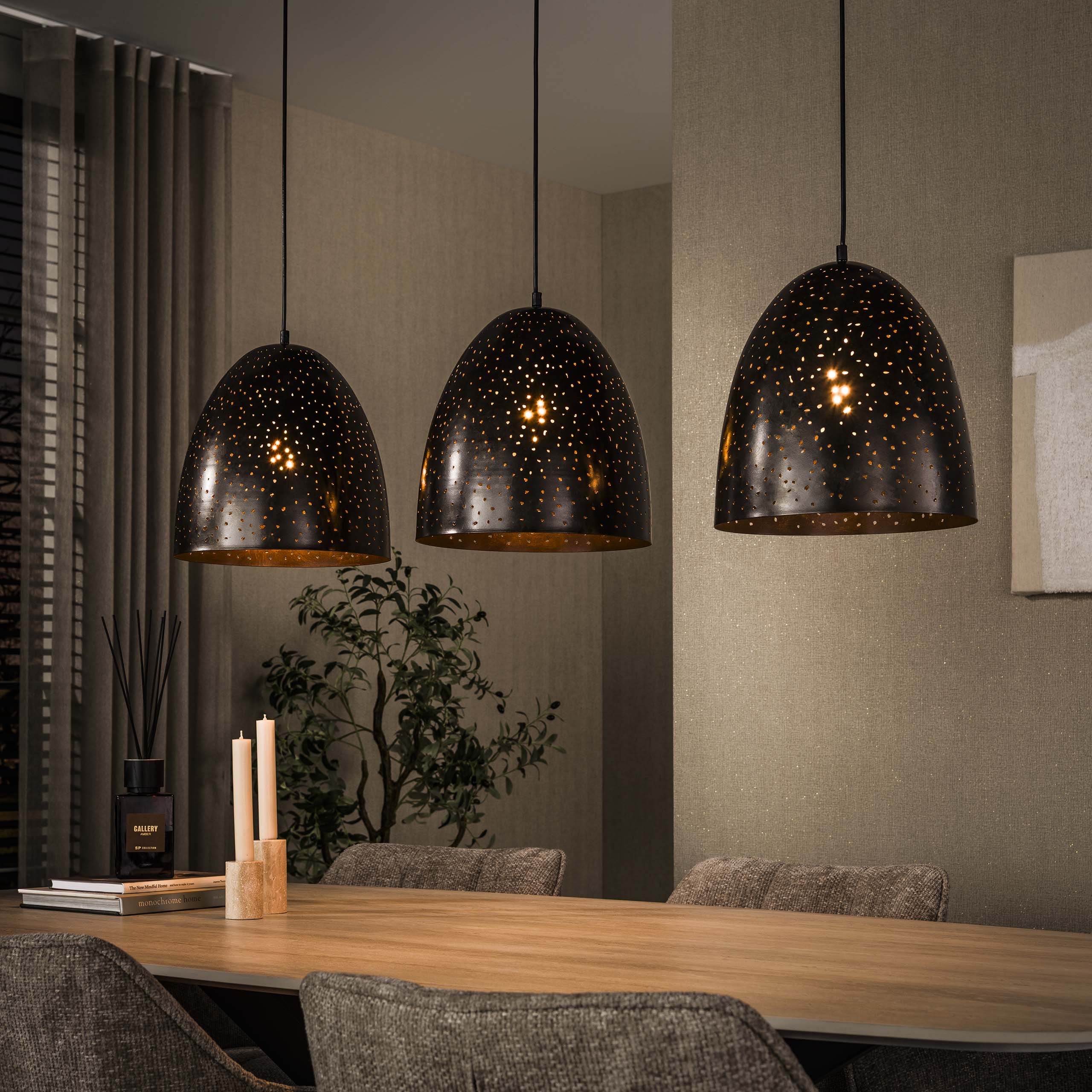 Hanglamp Kosmos 3-lichts / Urban bruin - Zijlstra