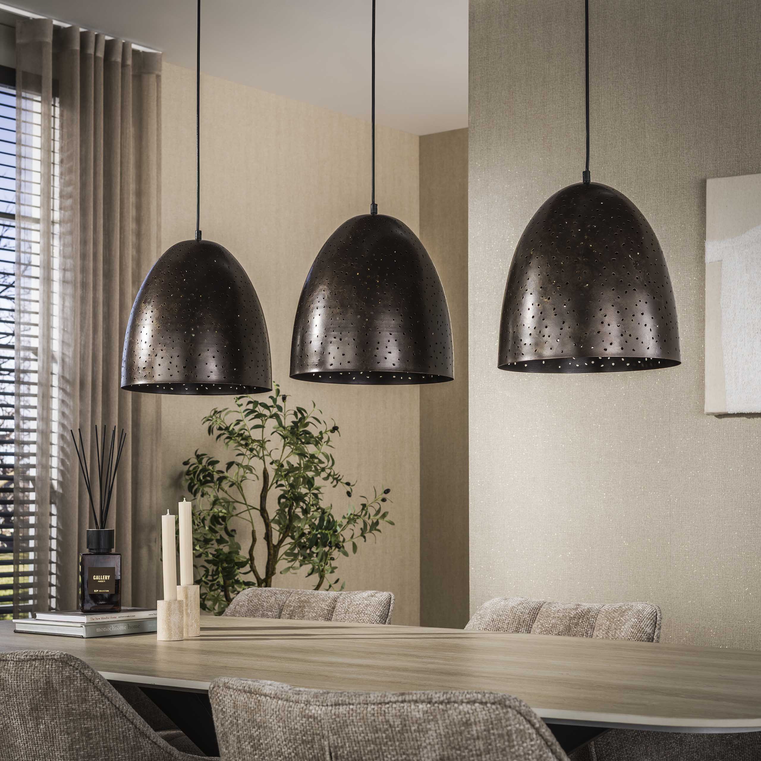 Hanglamp Kosmos 3-lichts / Urban bruin - Zijlstra
