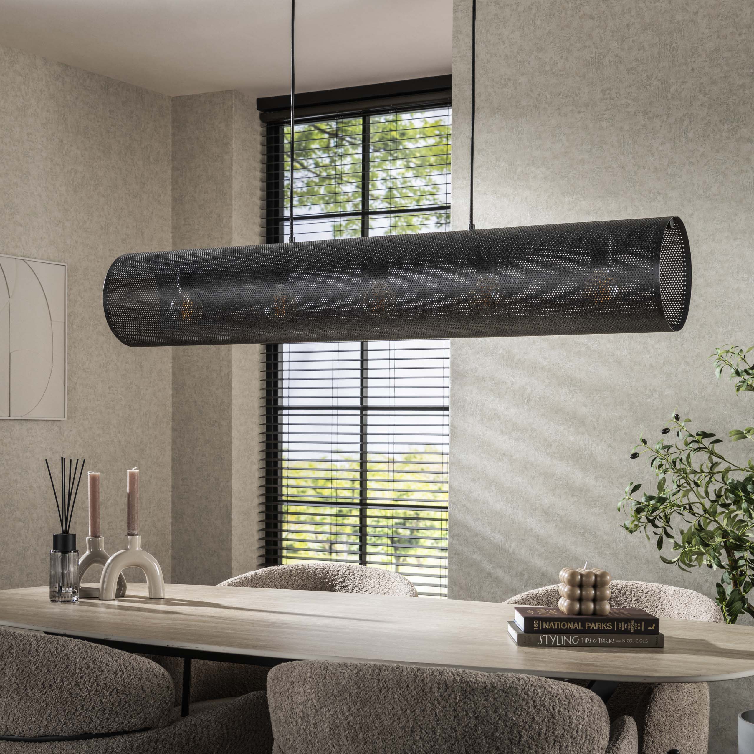 Pendelleuchte Tubon Mesh 5-flammig in Artic Schwarz - Emmo Design