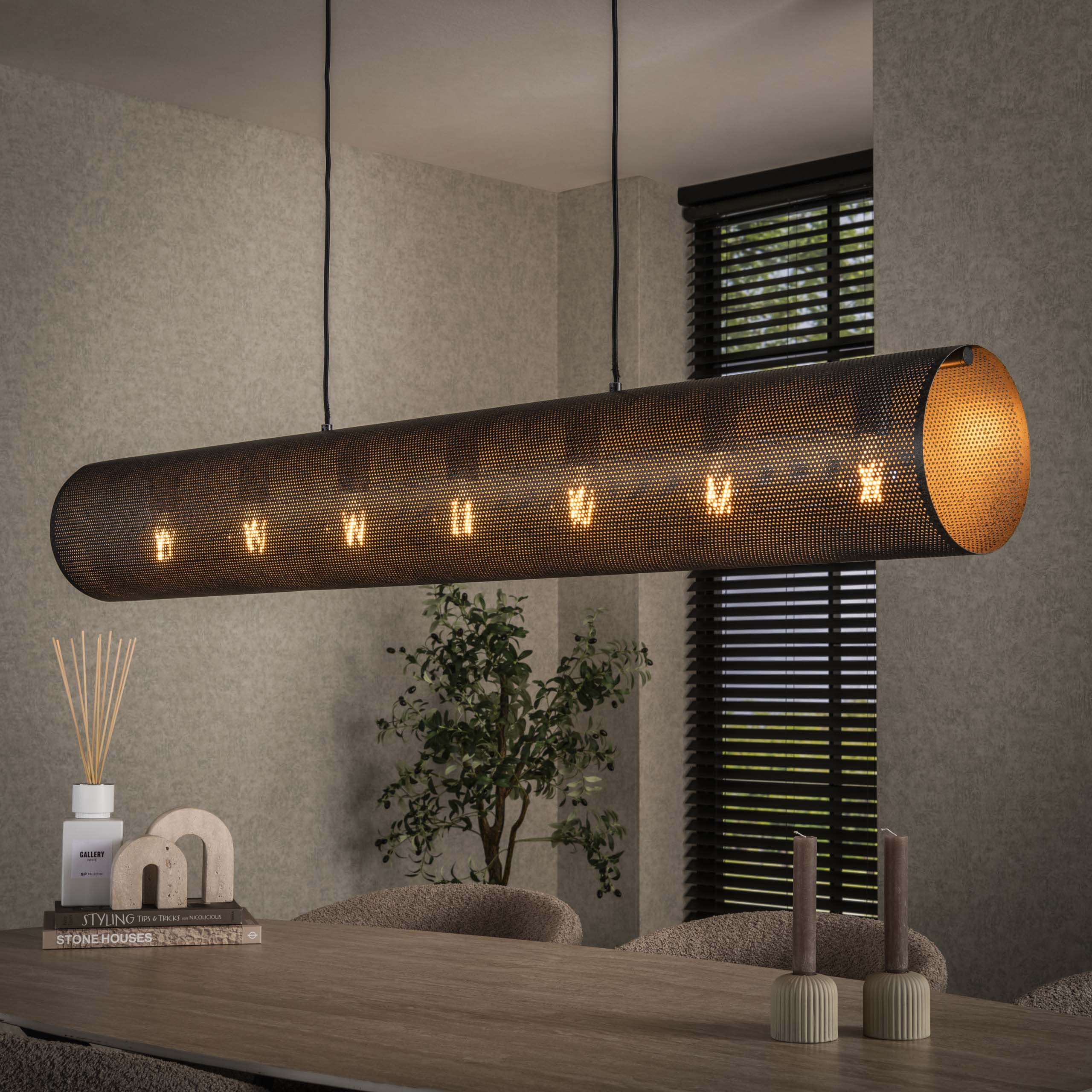 Hanglamp Tubon Mesh 7L / Artic zwart - Zijlstra