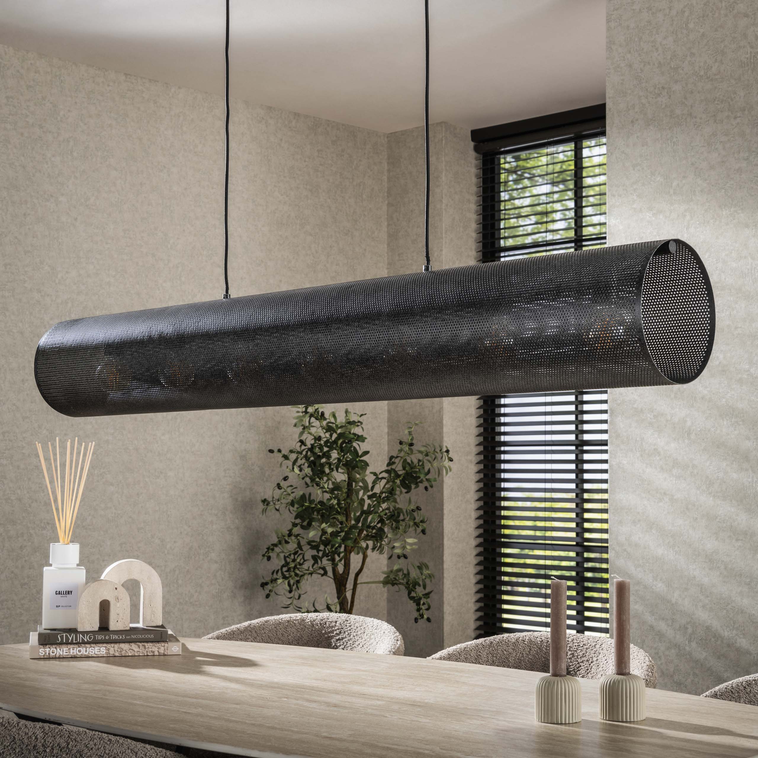 Hanglamp Tubon Mesh 7L / Artic zwart - Zijlstra