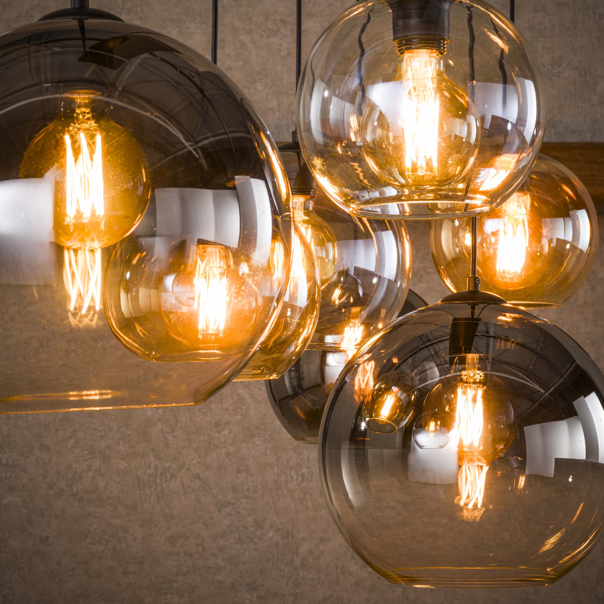 Hanglamp Multi Globe 4+3-lichts / Artic zwart - Zijlstra