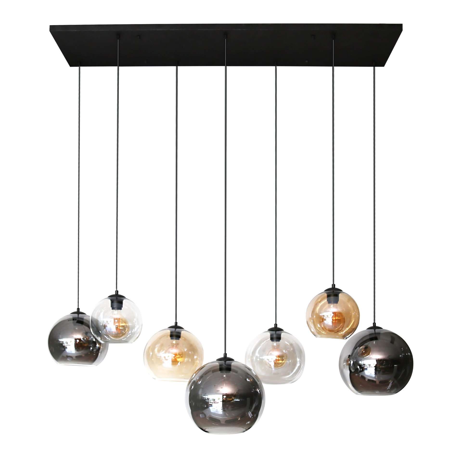 Hanglamp Multi Globe 4+3-lichts / Artic zwart - Zijlstra