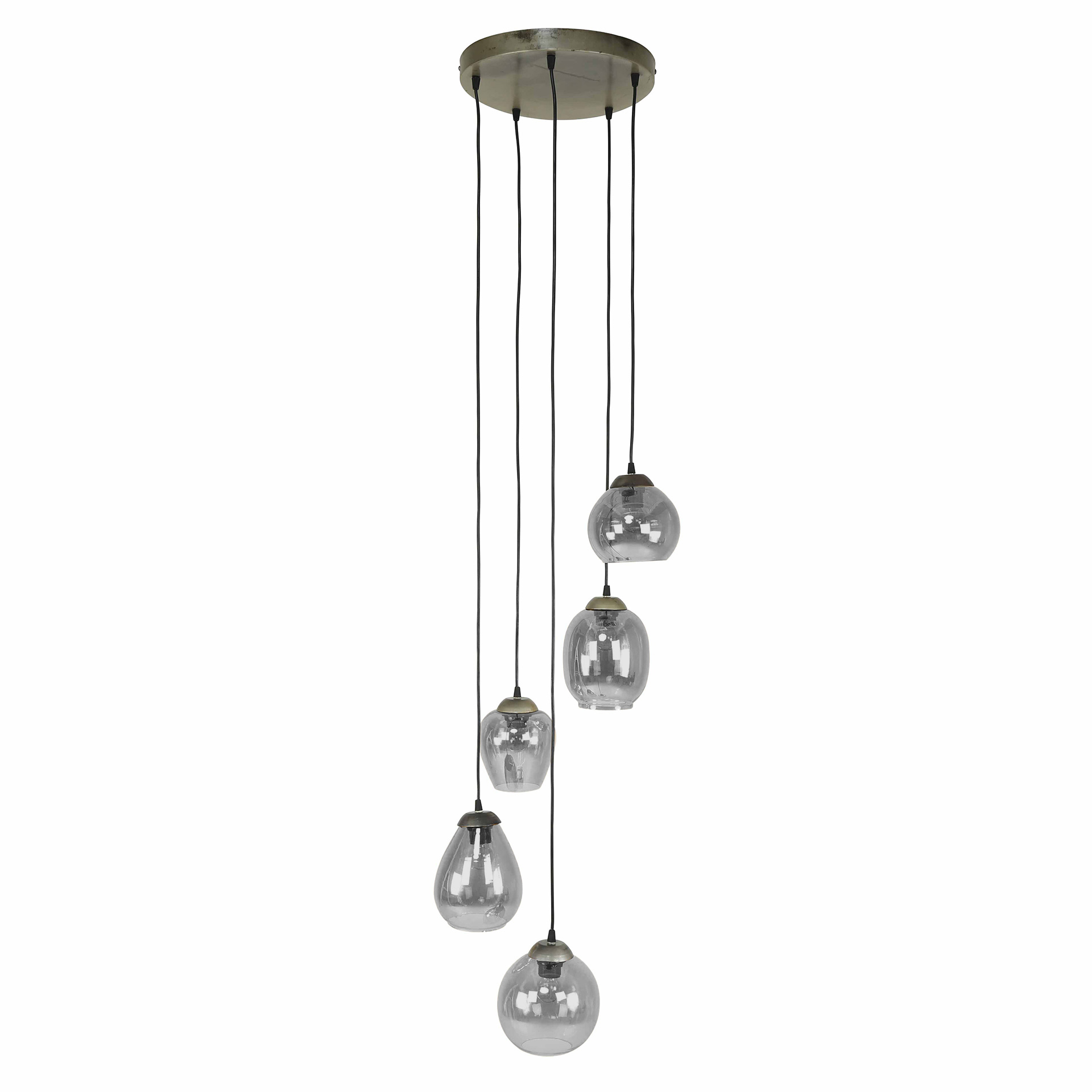 Hanglamp Mix getrapt 5-lichts / Chroom glas - Zijlstra