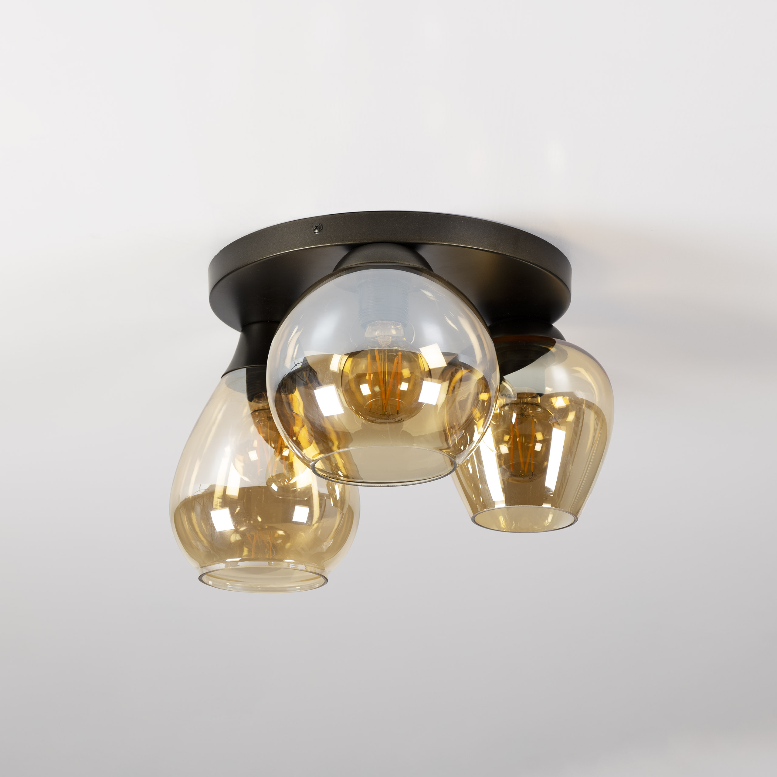 Plafondlamp Mix 3-lichts / Amber glas - Zijlstra