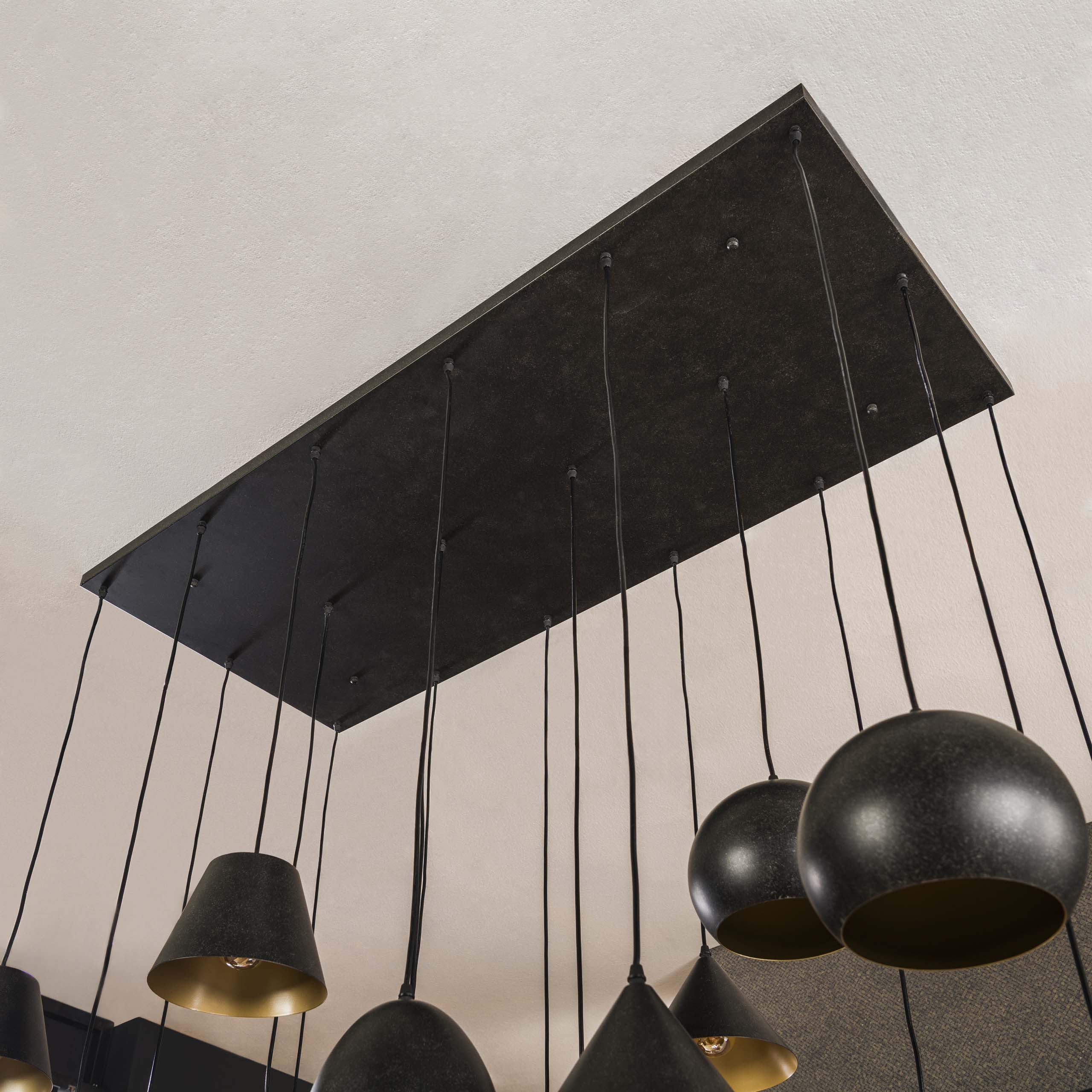 Pendelleuchte Metal XXL 6+6+6-flammig in Artic Schwarz - Emmo Design