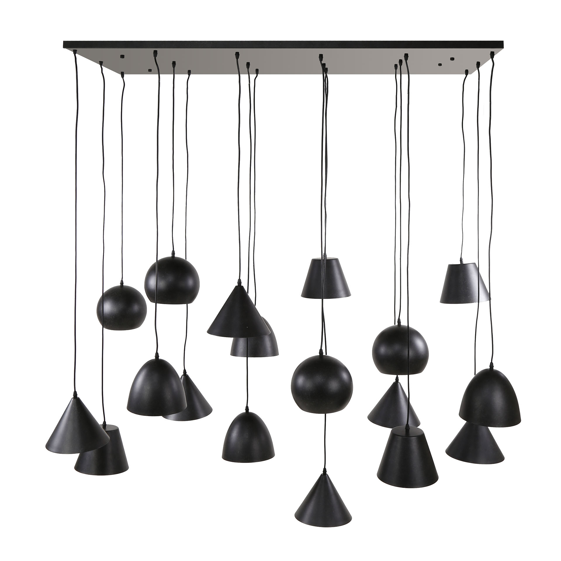 Hanglamp Metal XXL 6+6+6-lichts / Artic zwart - Zijlstra