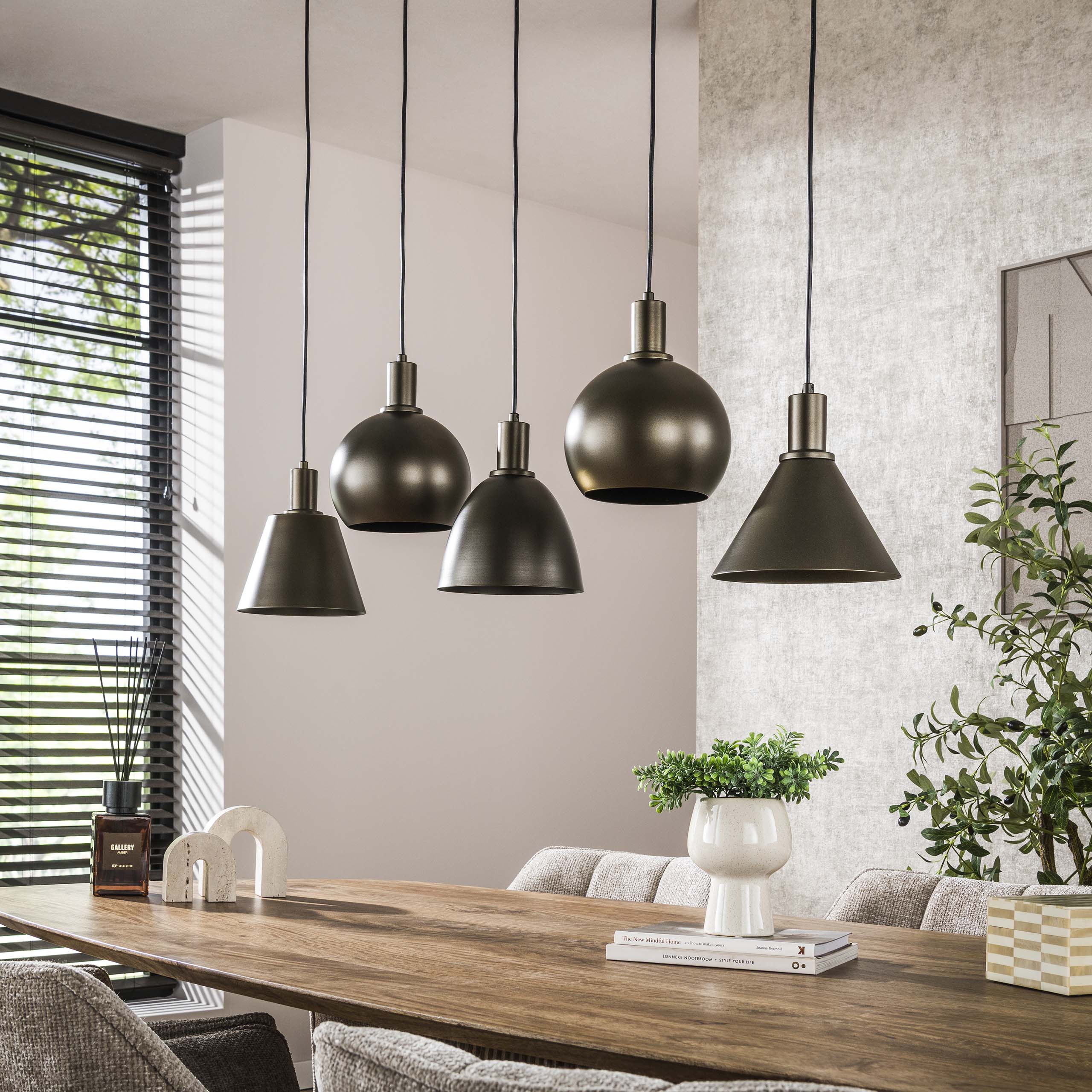 Hanglamp Metallo 5-lichts / Sienna bruin - Zijlstra