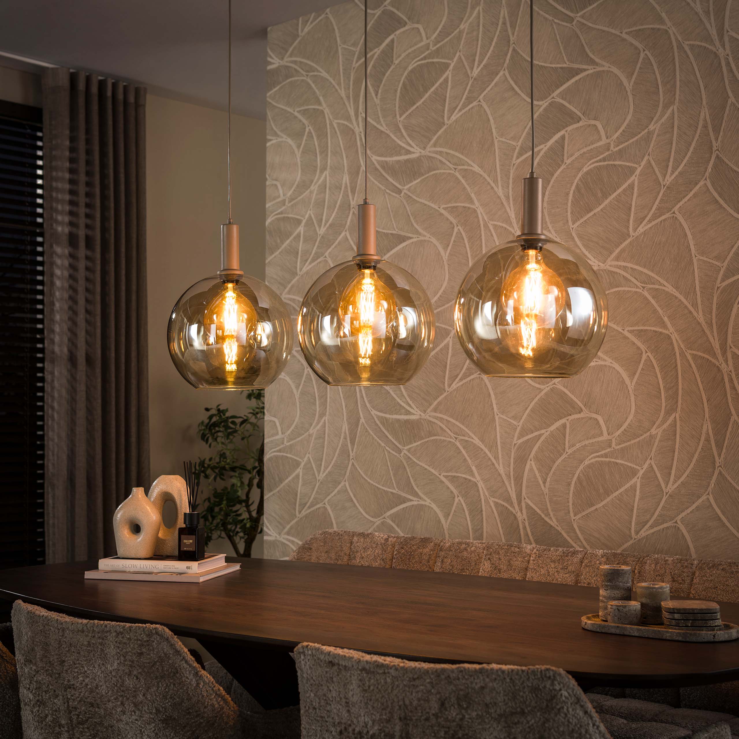 Lámpara colgante Sfera Tricolore 3 luces en beige - Emmo Design