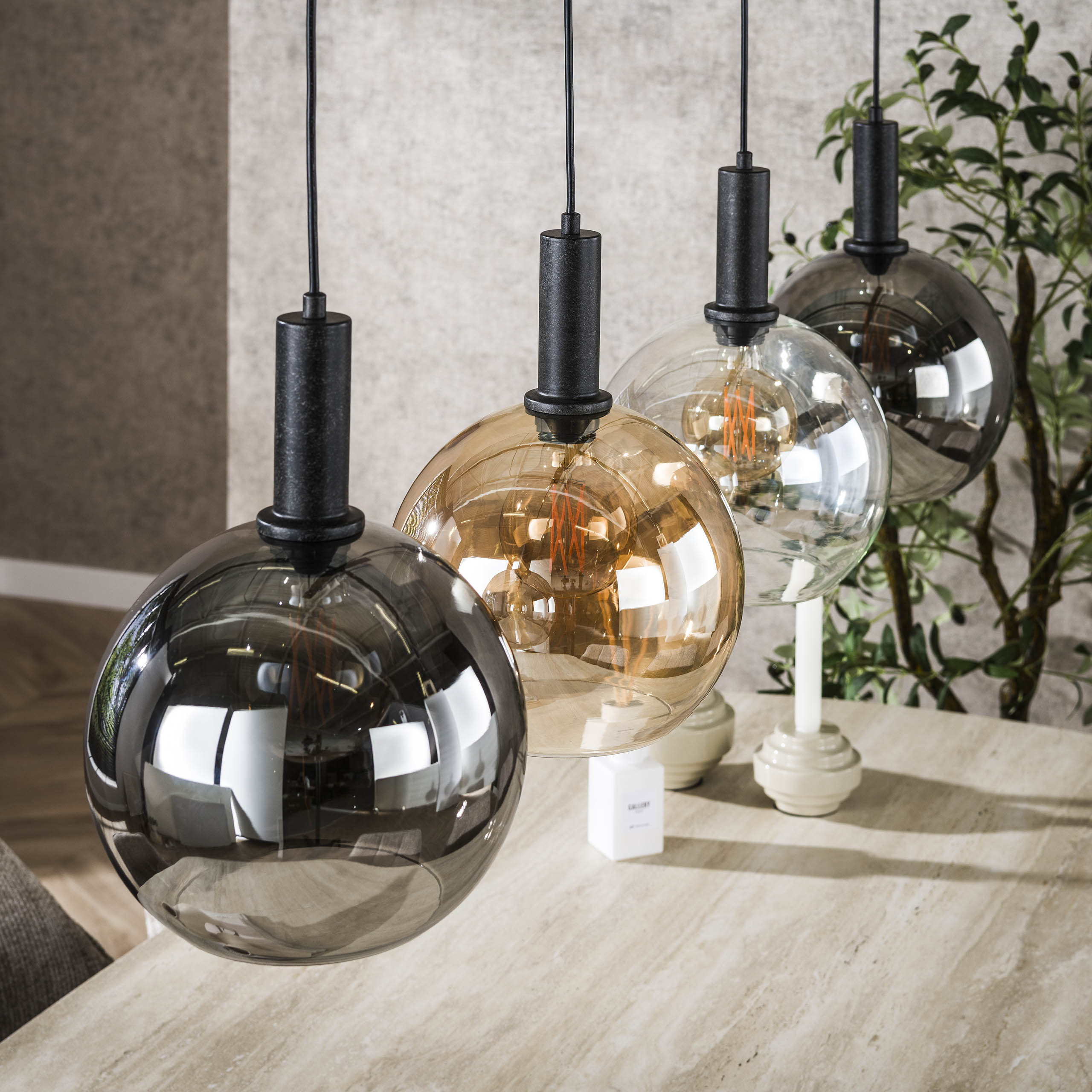 Hanglamp Sfera Tricolore 4-lichts / Artic zwart - Zijlstra