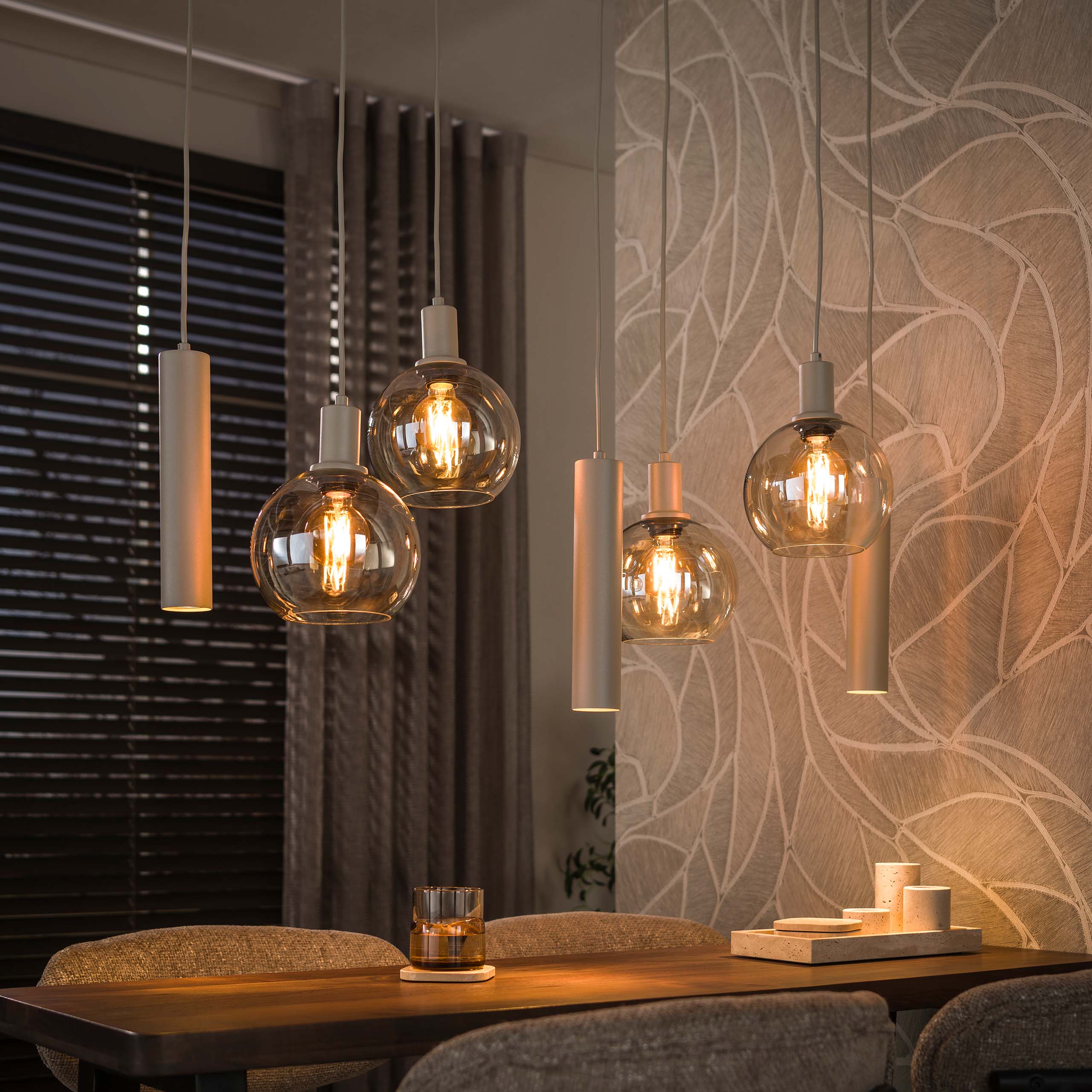Pendelleuchte Sfera Tricolore 4+3-lichts, Beige - Zijlstra