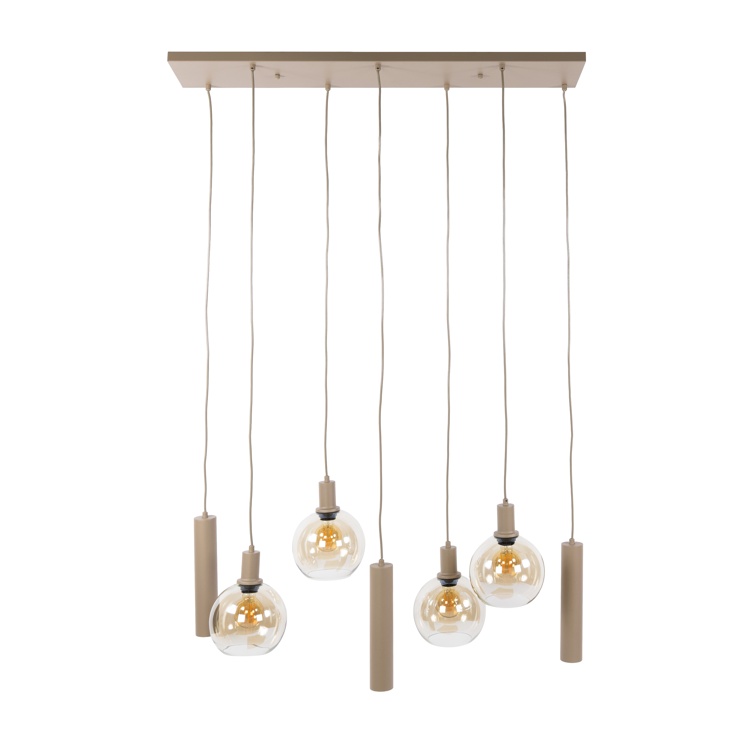 Pendelleuchte Sfera Tricolore 4+3-flammig in Beige - Emmo Design