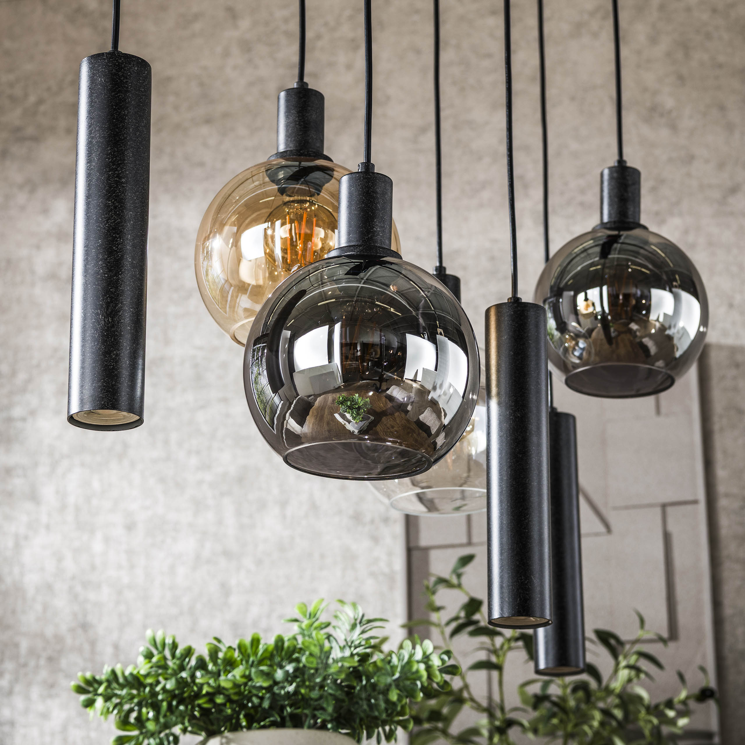 Hanglamp Sfera Tricolore 4+3-lichts / Artic zwart - Zijlstra