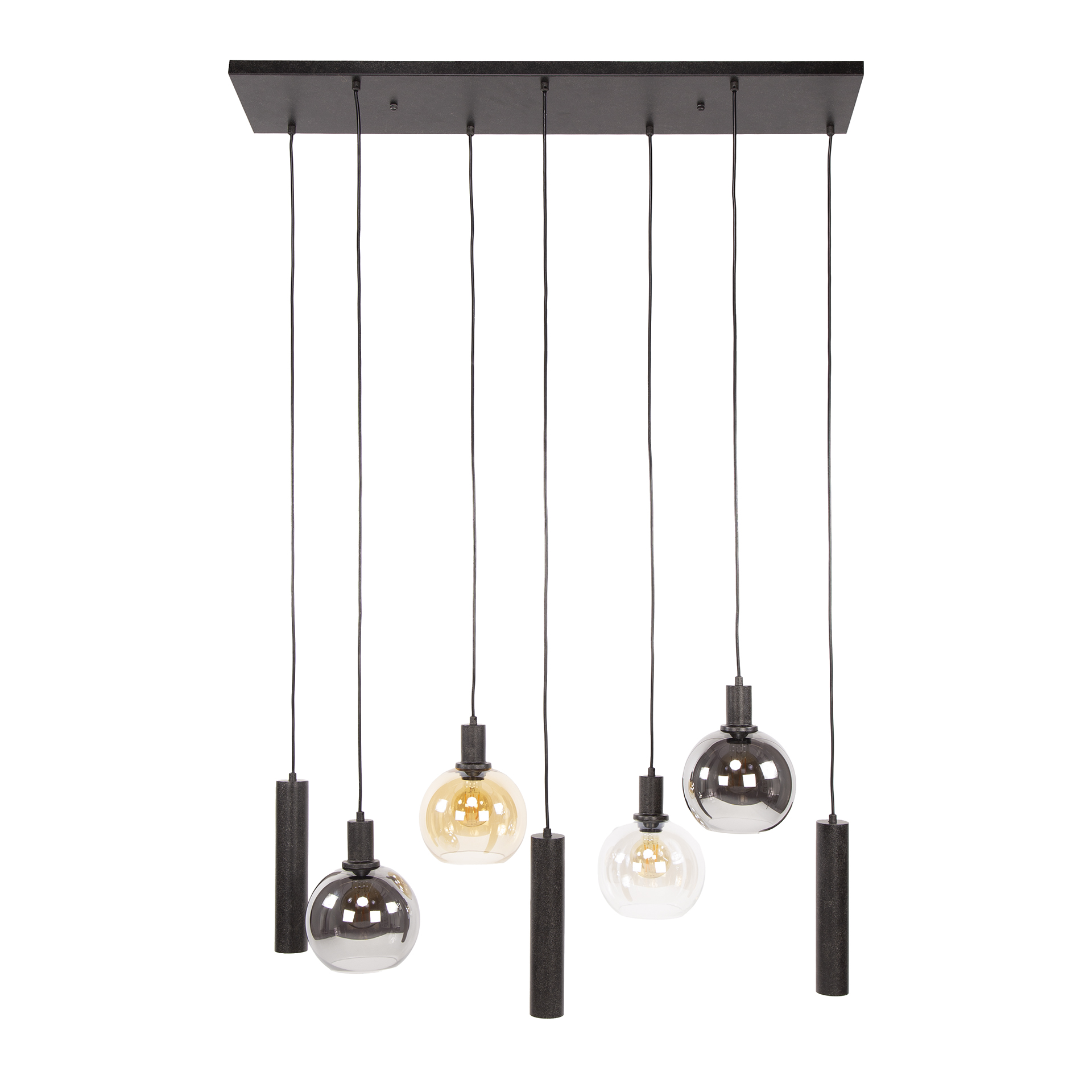 Pendelleuchte Sfera Tricolore 4+3-flammig in Artic Schwarz - Emmo Design