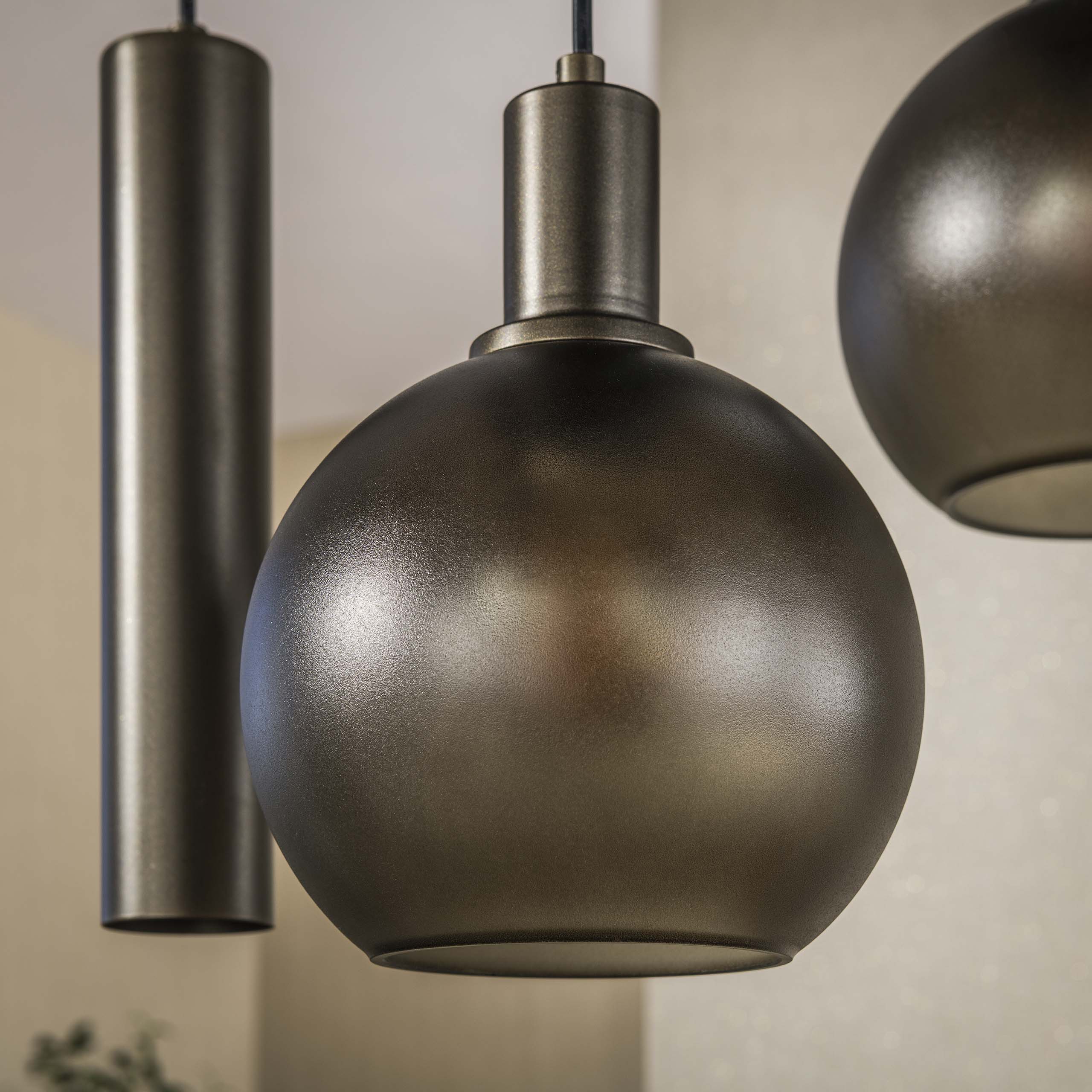 Pendelleuchte Sfera Tricolore 4+3-flammig in Sienna Braun satiniert (Sienna Braun-frosted) - Emmo Design
