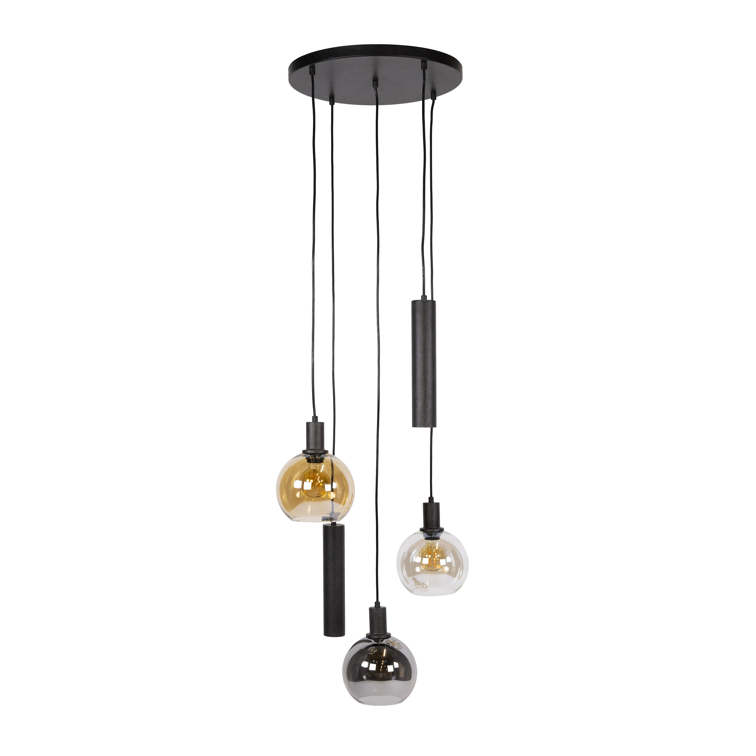 Pendelleuchte Sfera Tricolore getrapt 5-flammig in Artic Schwarz - Emmo Design