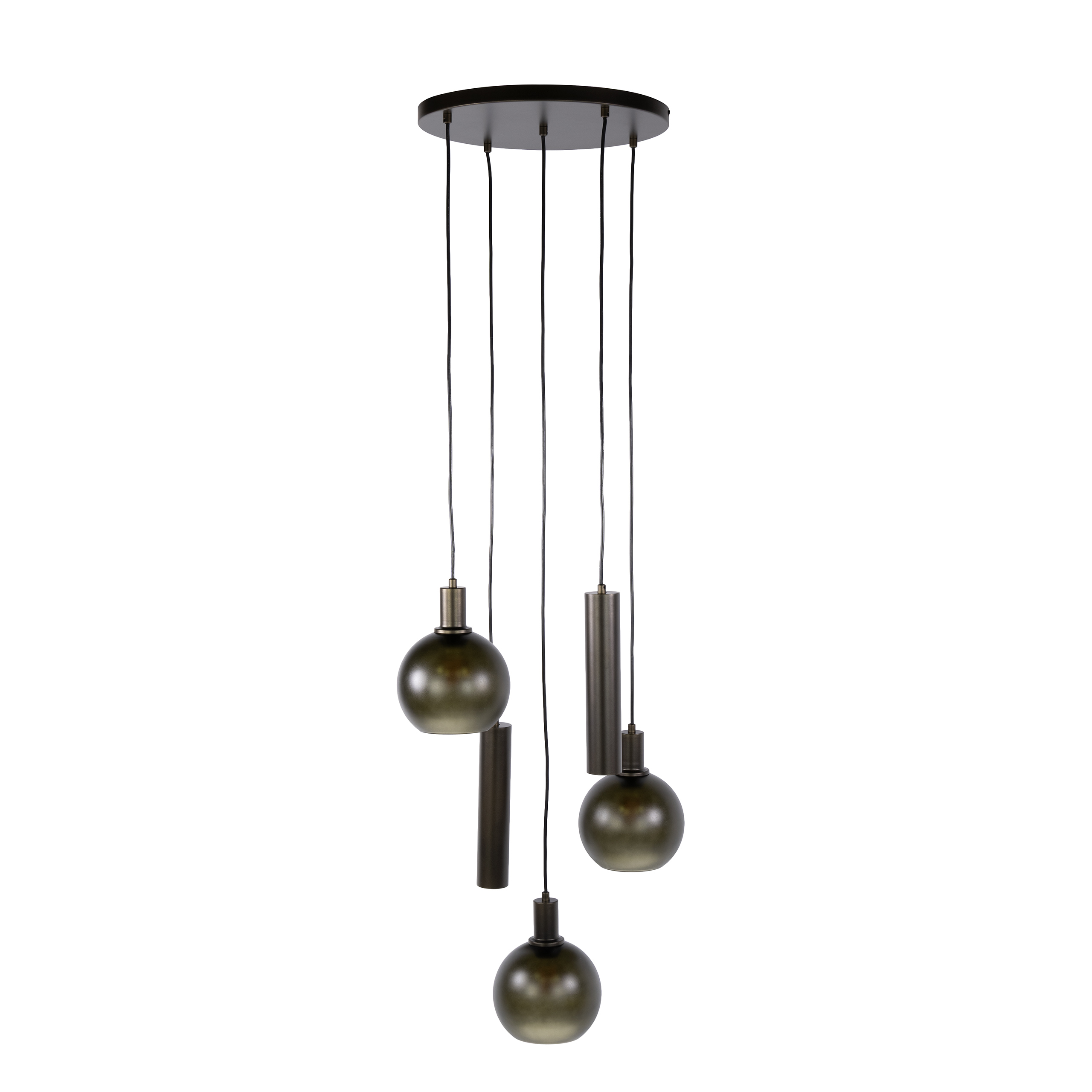 Pendelleuchte Sfera Tricolore getrapt 5-flammig in Sienna Braun satiniert (Sienna Braun-frosted) - Emmo Design