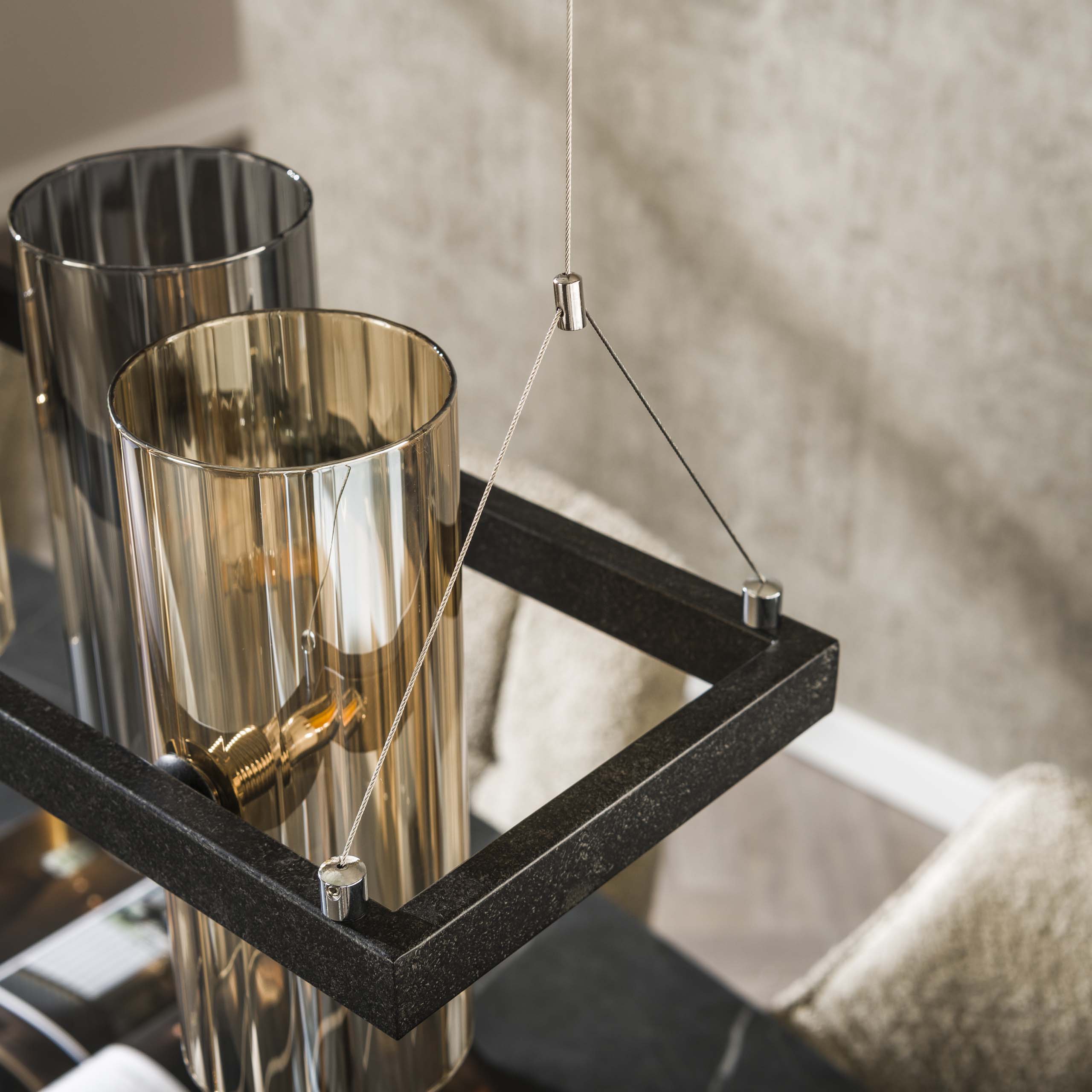 Hanglamp Cylinder Glass 10-light / Artic zwart - Zijlstra