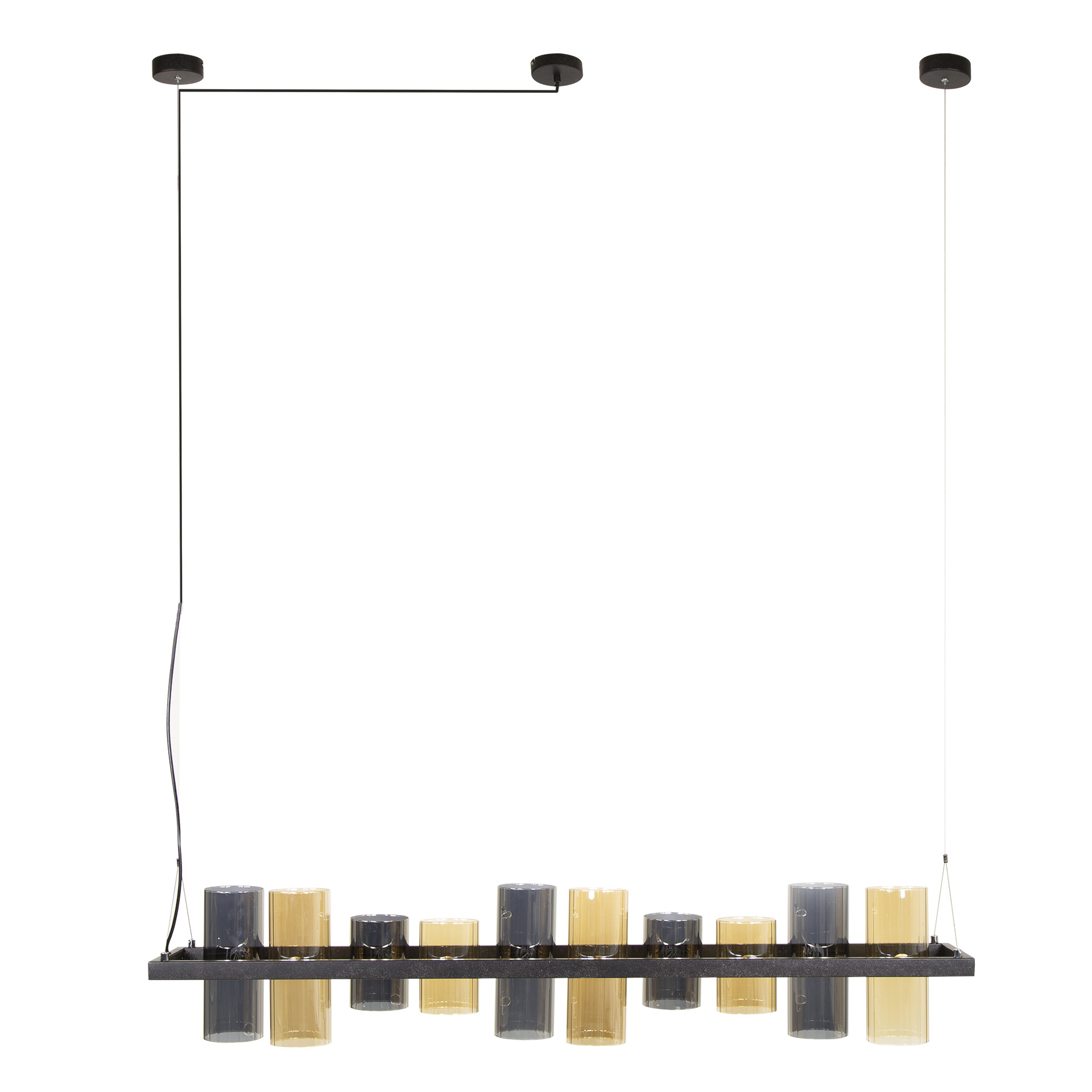 Hanglamp Cylinder Glass 10-light / Artic zwart - Zijlstra