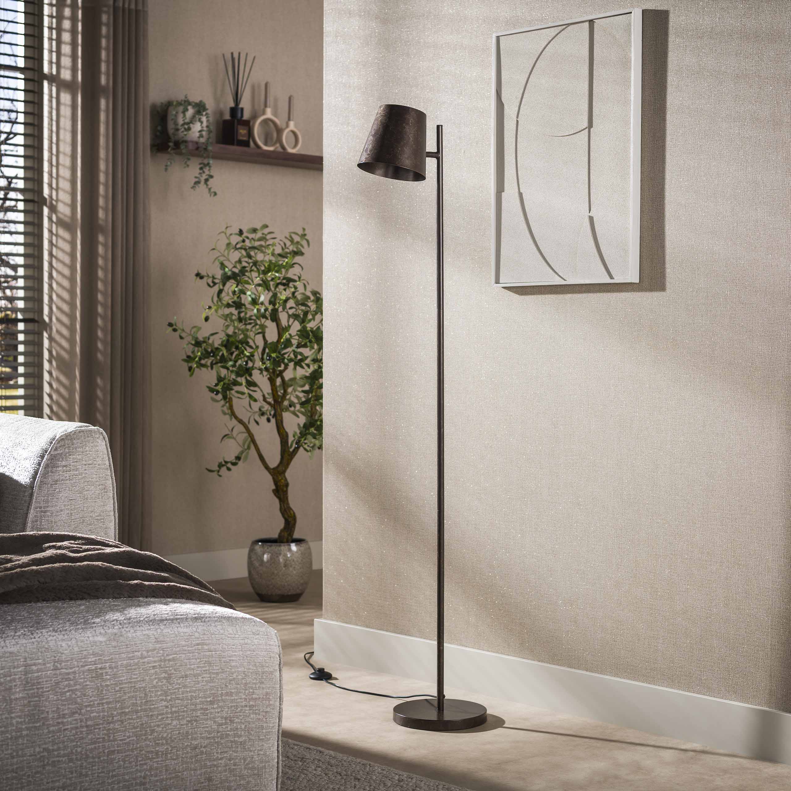 Vloerlamp Flex 1-lichts / Urban bruin - Zijlstra