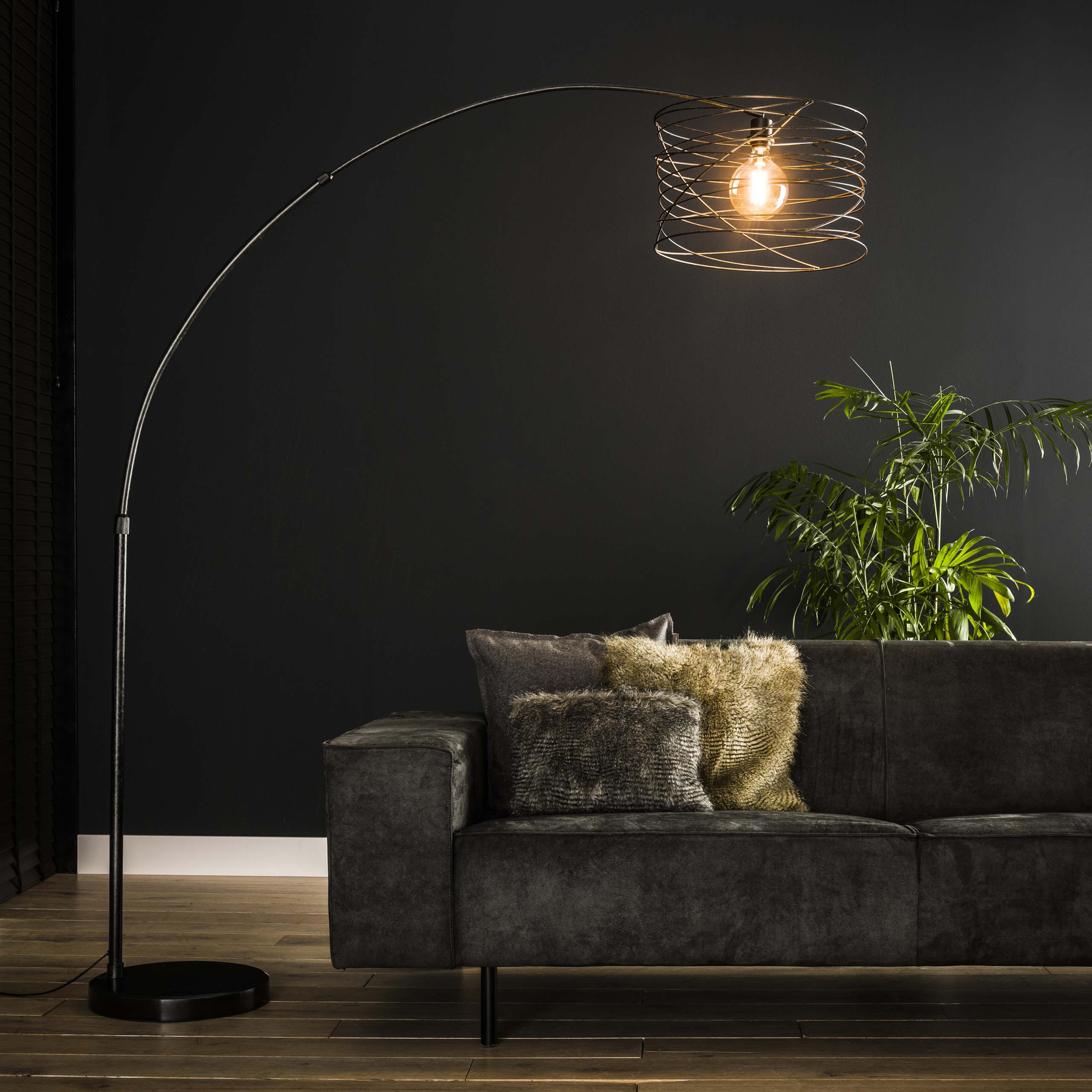 Bogenleuchte Curl 1-flammig / Charcoal - Zijlstra