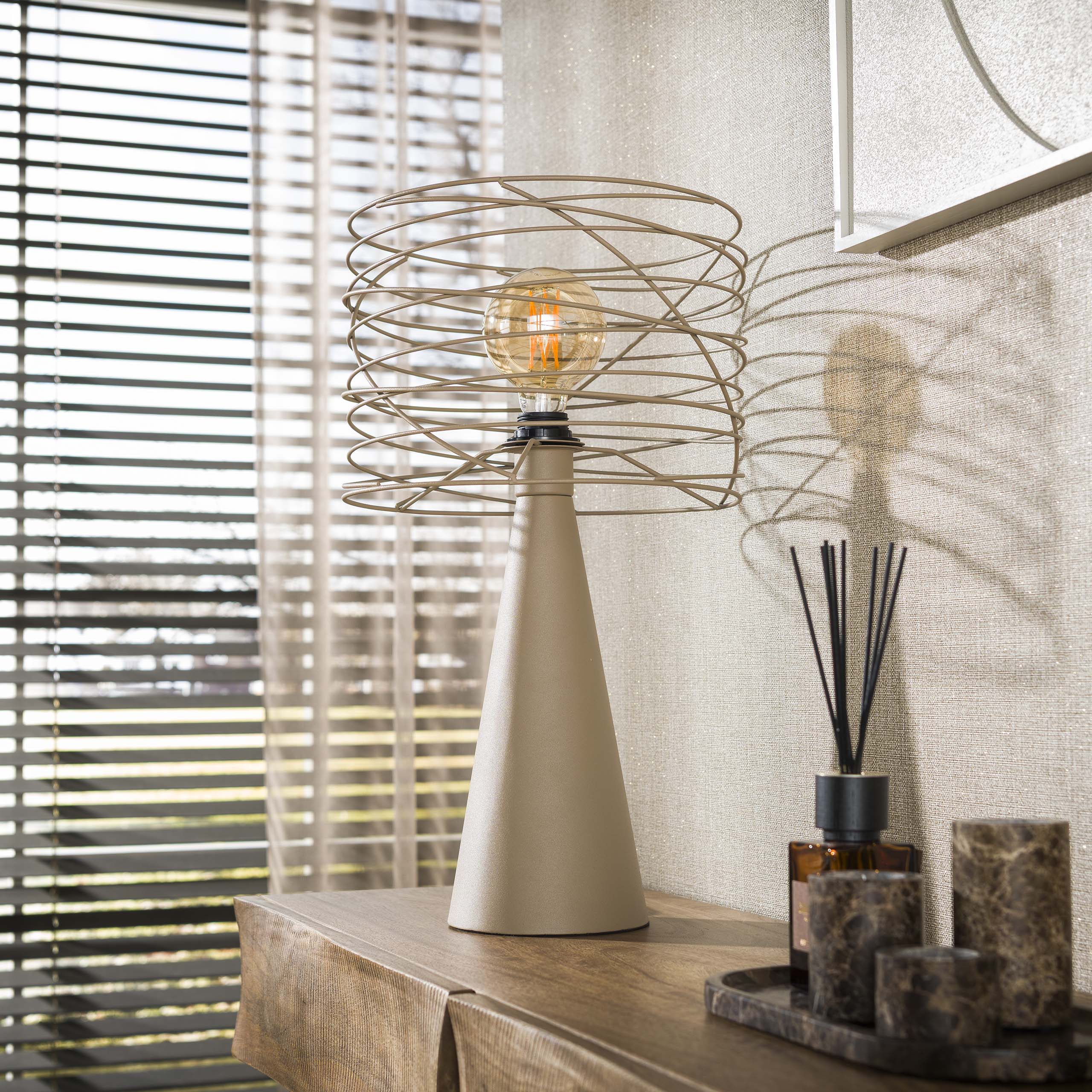 Tischleuchte Curl 1-flammig in Beige - Emmo Design