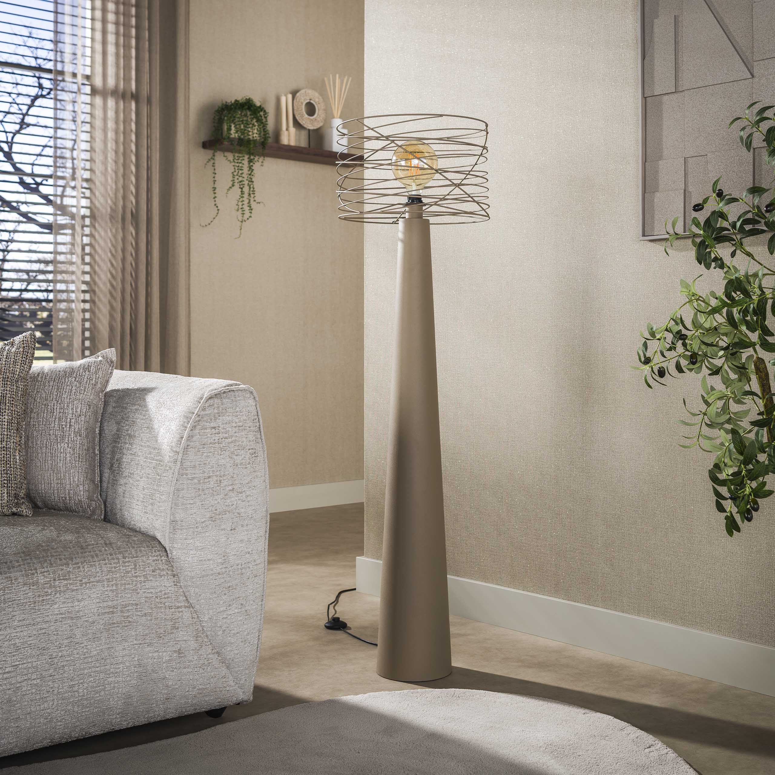 Vloerlamp Curl 1-lichts / Beige - Zijlstra