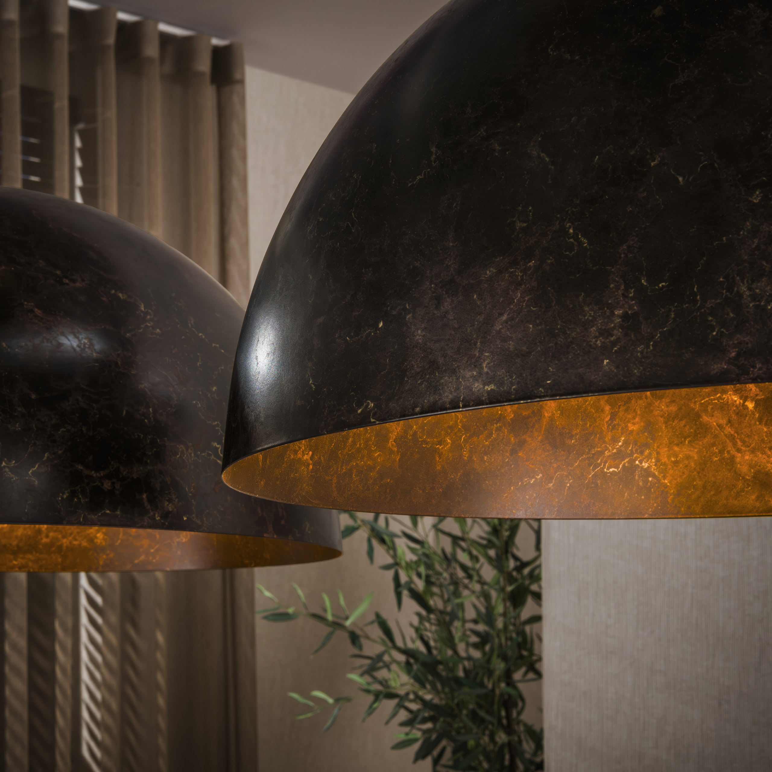 Hanglamp Dome 2-lichts Ø60cm / Urban bruin - Zijlstra