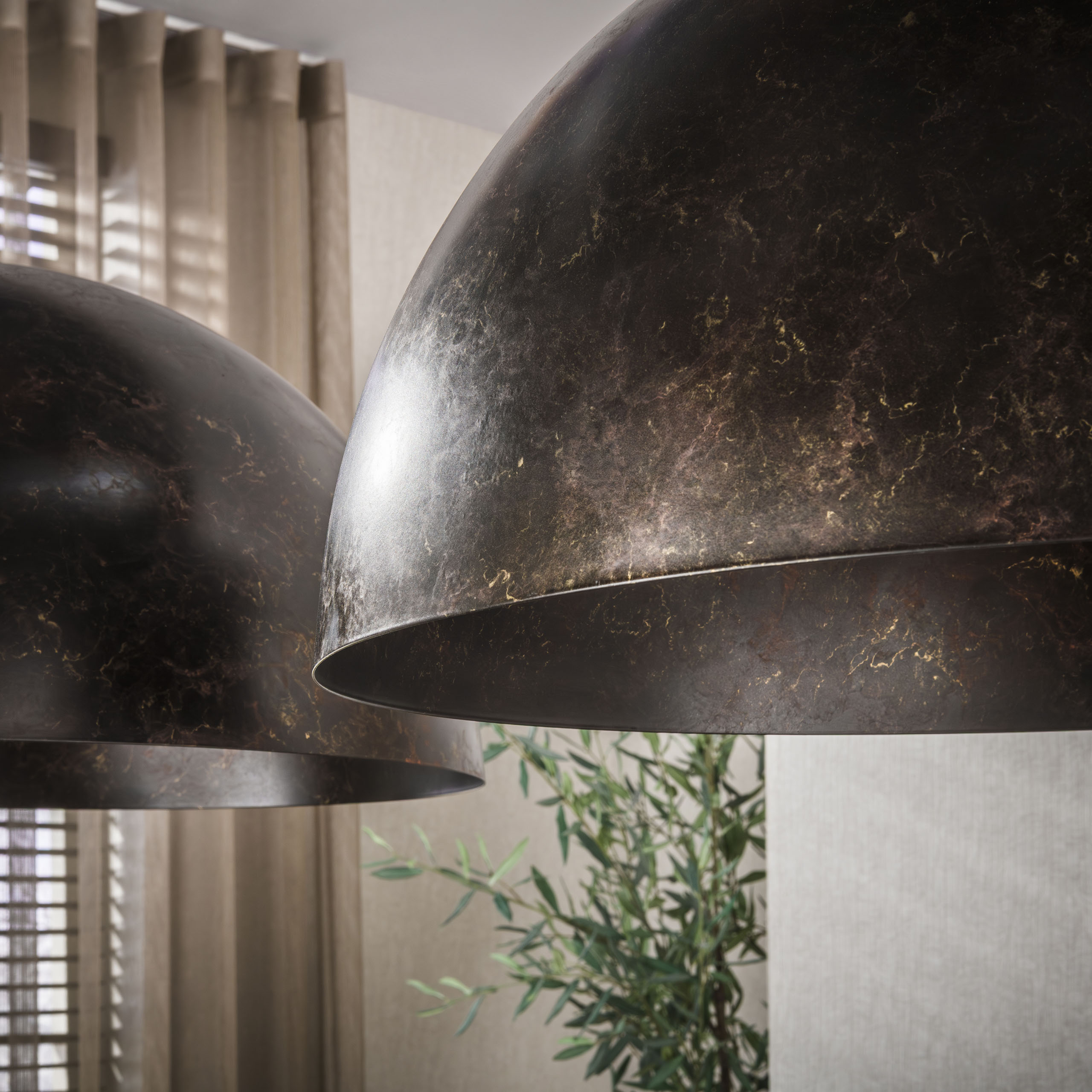 Hanglamp Dome 2-lichts Ø60cm / Urban bruin - Zijlstra