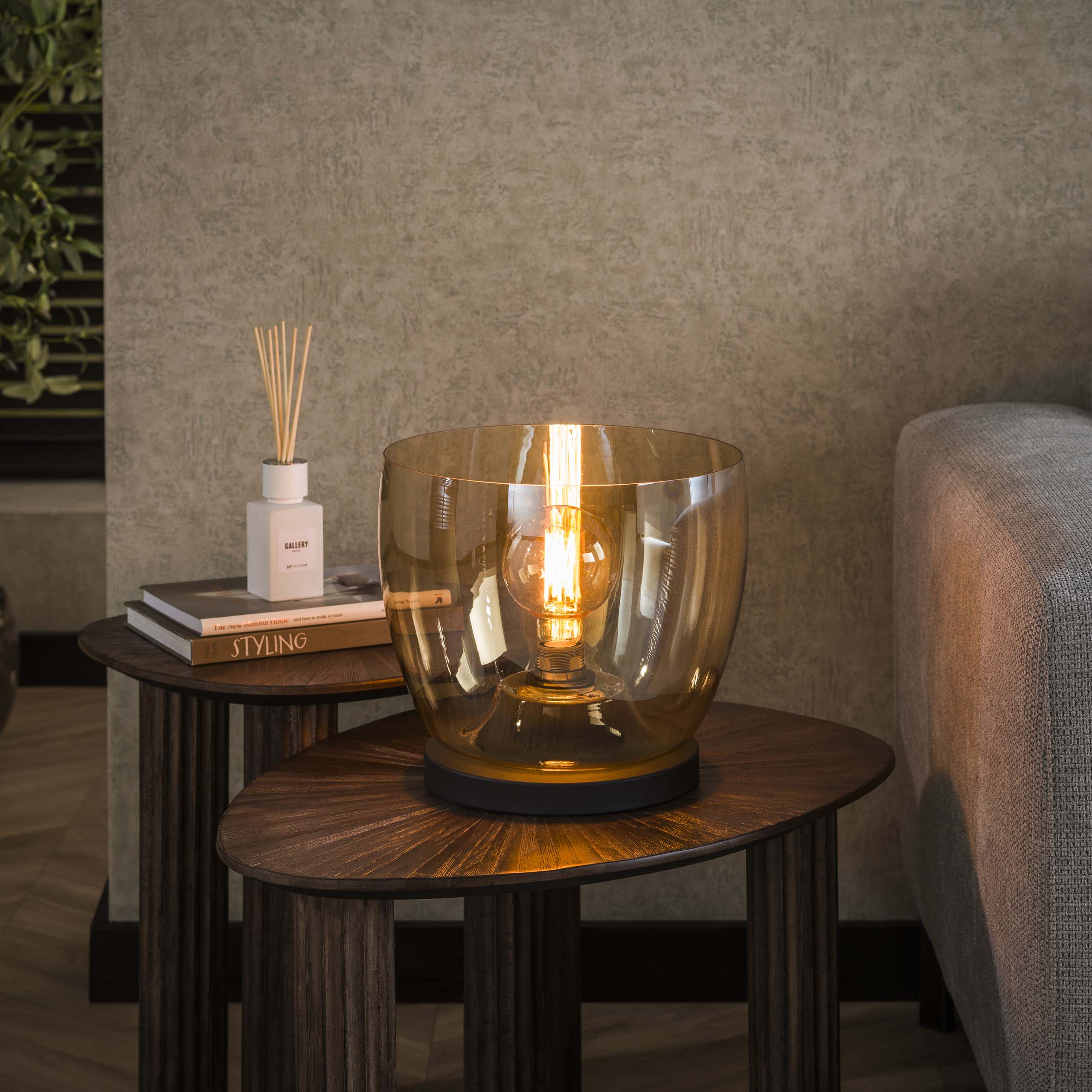 Vloerlamp UP L 1-lichts / Amber glas - Zijlstra