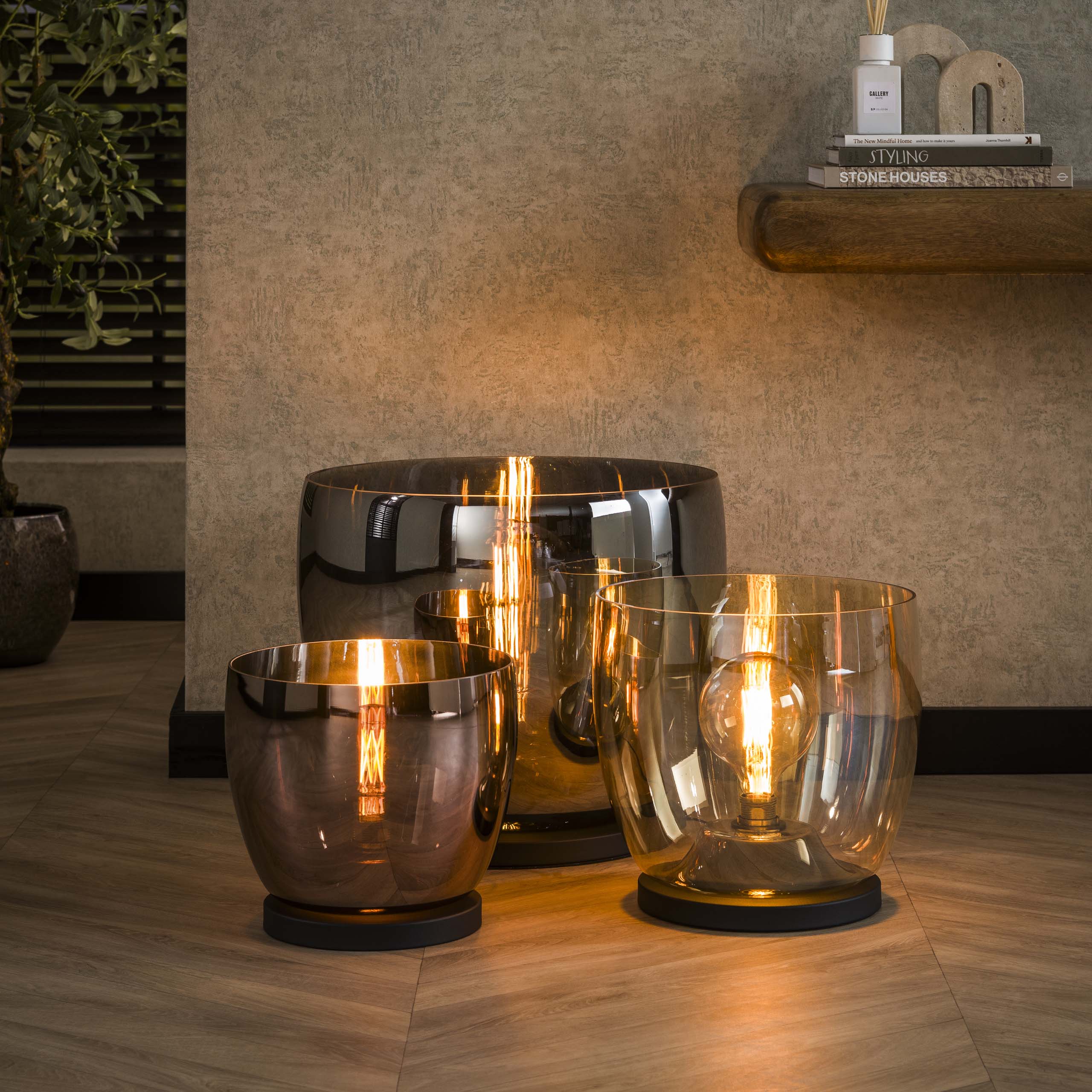 Vloerlamp UP L 1-lichts / Smoke grey glas - Zijlstra