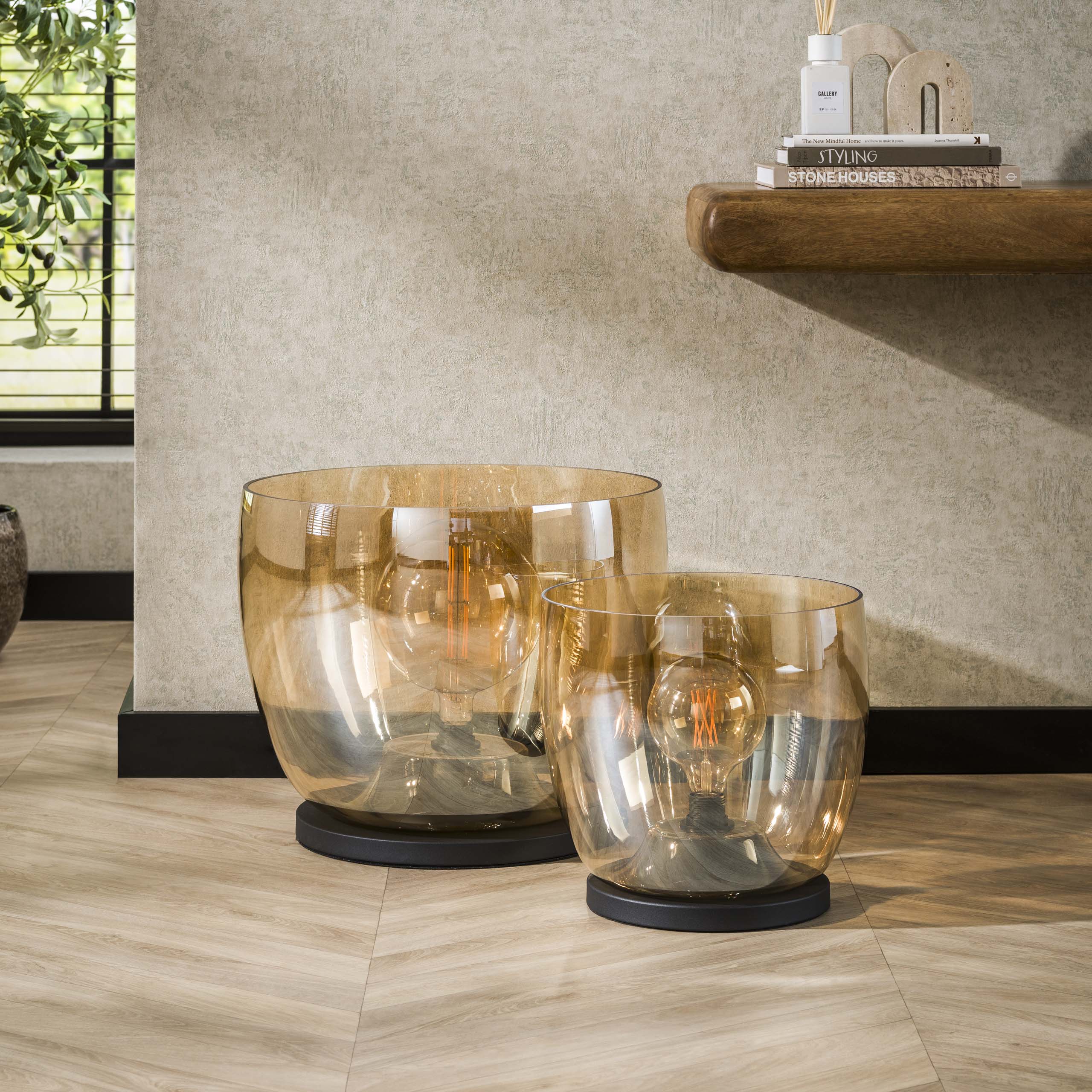 Vloerlamp UP XL 1-lichts / Amber glas - Zijlstra